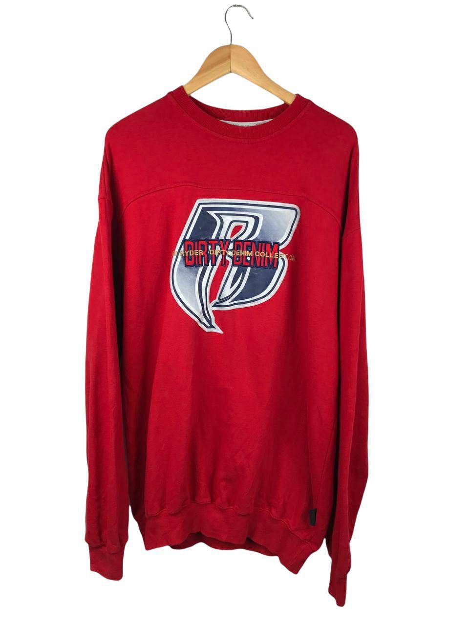 image of Rap Tees x Ruff Ryders VTG Ruff Ryders Dirty Denim Work Dmx Sweatshirt in Red, Men's (Size XL)