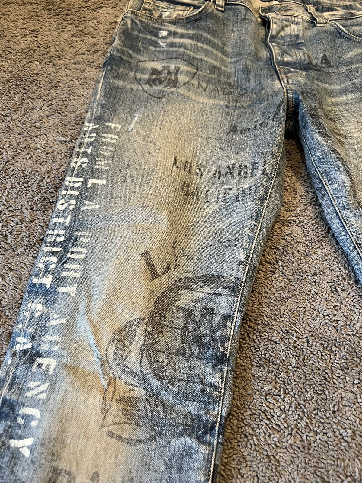 Amiri Amiri Stencil Logo Jeans Size US 33 - 3 Thumbnail