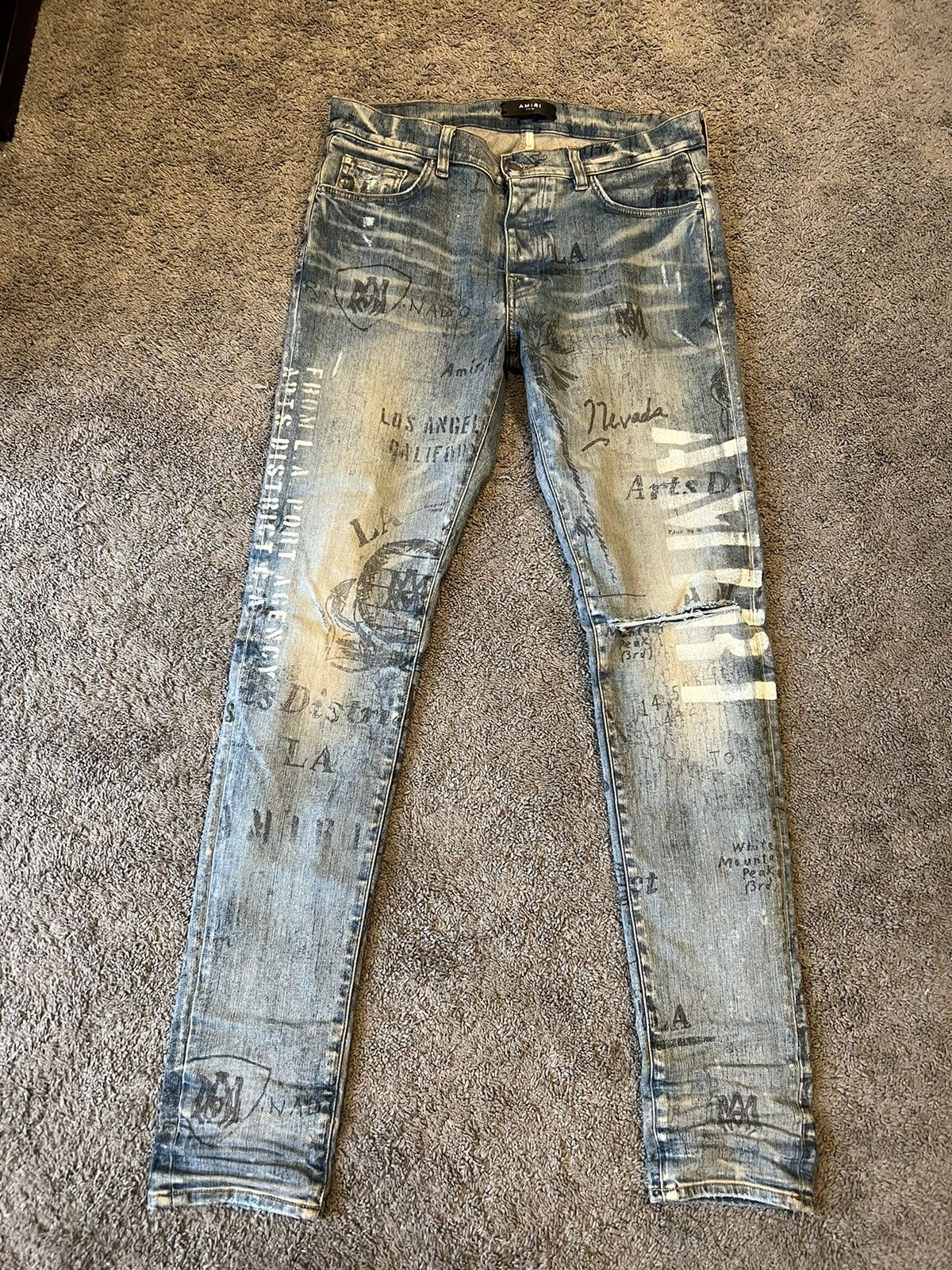 Amiri Amiri Stencil Logo Jeans Size US 33 - 1 Thumbnail