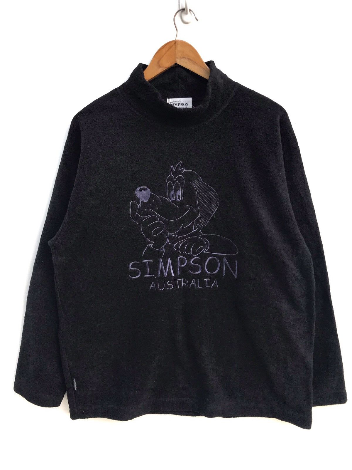 Japanese Brand Simpson Embroidered Logo Fleece Sweatshirt