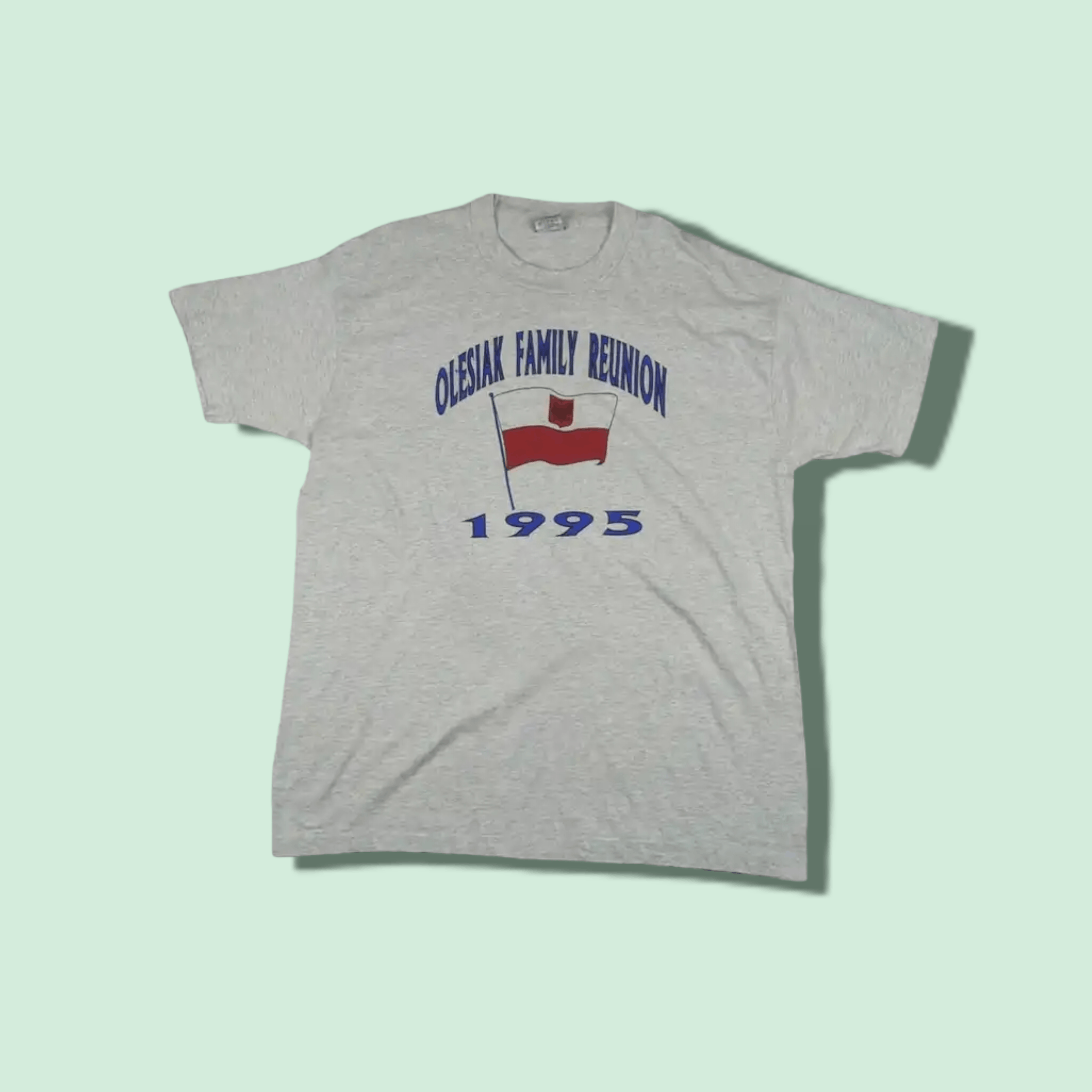 Fruit Of The Loom 1995 OLESIAK FAMILY REUNION Poland T-Shirt Single Stitches Size US XL / EU 56 / 4 - 1 Thumbnail