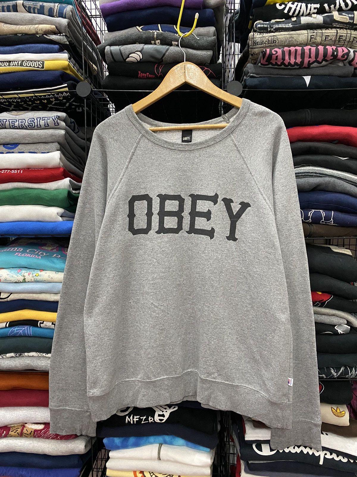 Obey × Vintage VINTAGE OBEY MADE USA BIG LOGO SWEATSHIRT Size US L / EU 52-54 / 3 - 1 Thumbnail