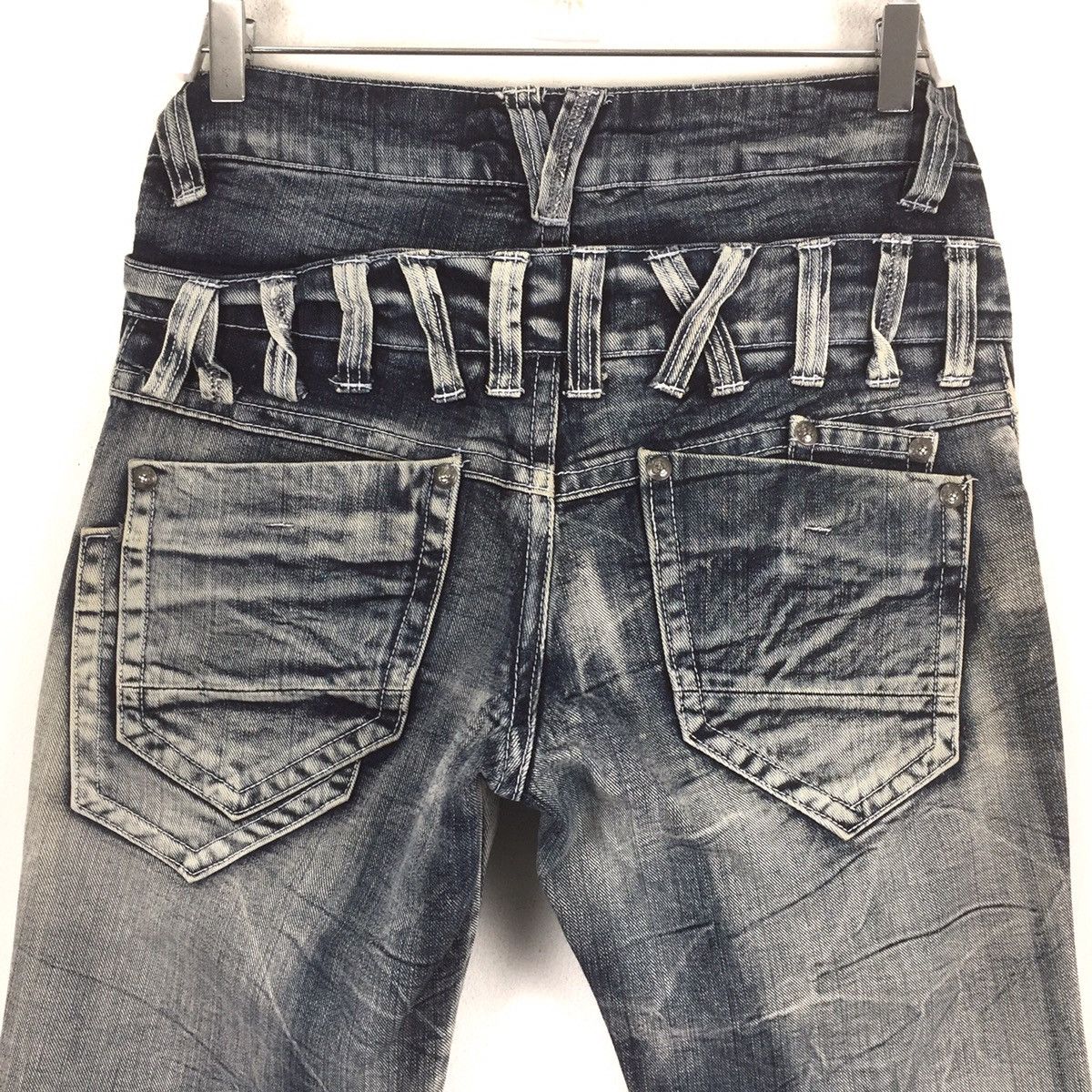 Japanese Brand Japanese denim Double waist distressed jeans Size US 30 / EU 46 - 5 Thumbnail