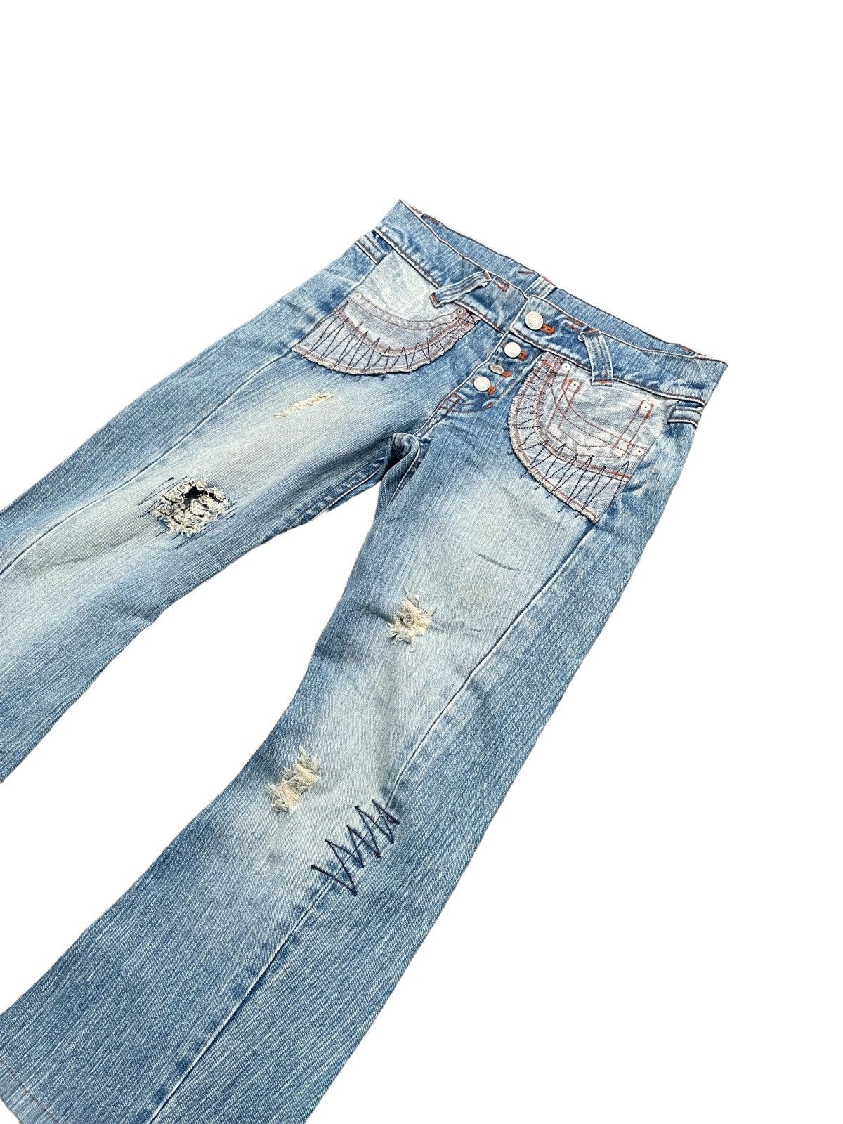 Japanese Brand Rare Reverseable Custom Distresed Denim Size 34" / US 12 / IT 48 - 3 Thumbnail