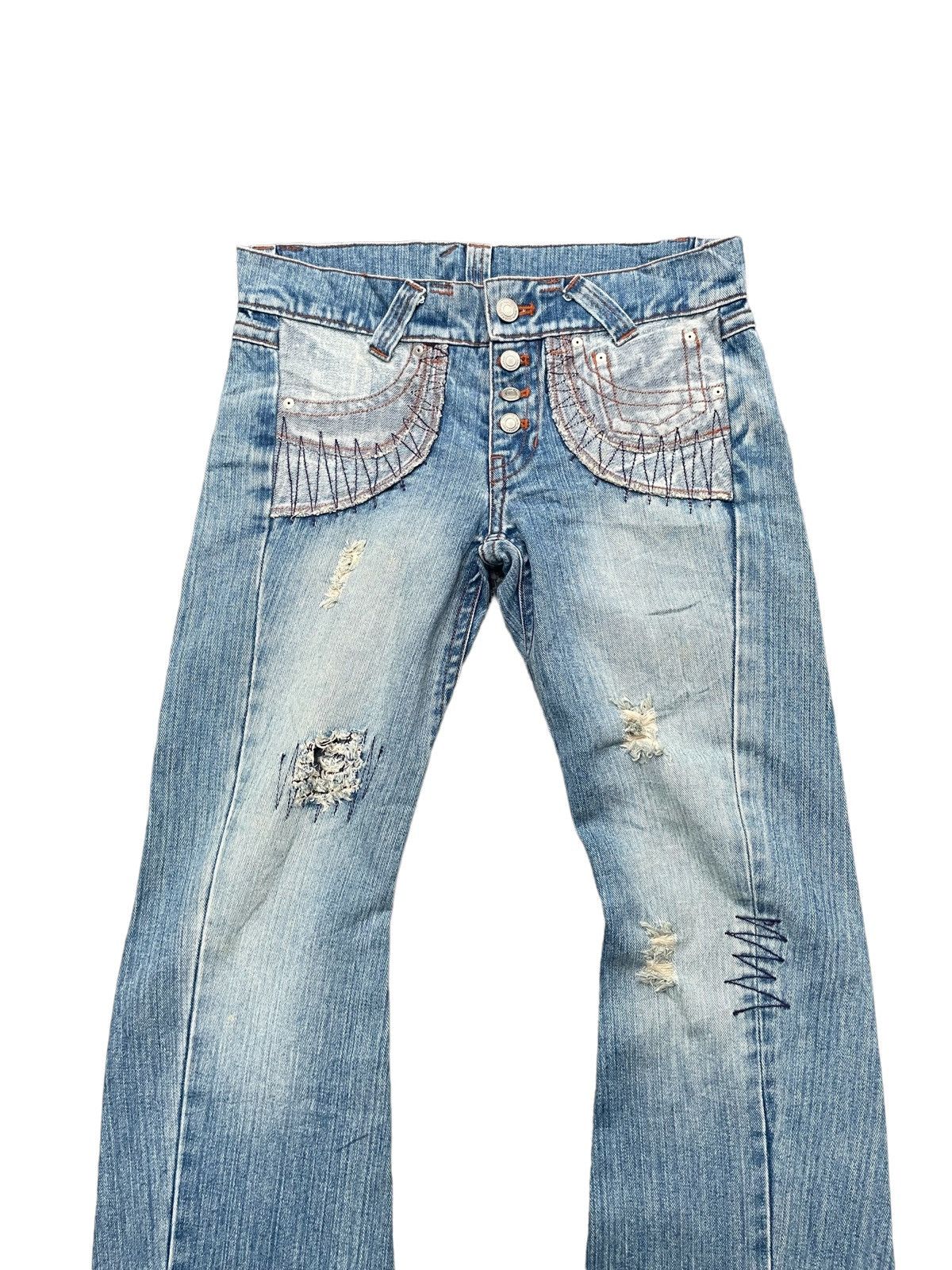 Japanese Brand Rare Reverseable Custom Distresed Denim Size 34" / US 12 / IT 48 - 4 Thumbnail