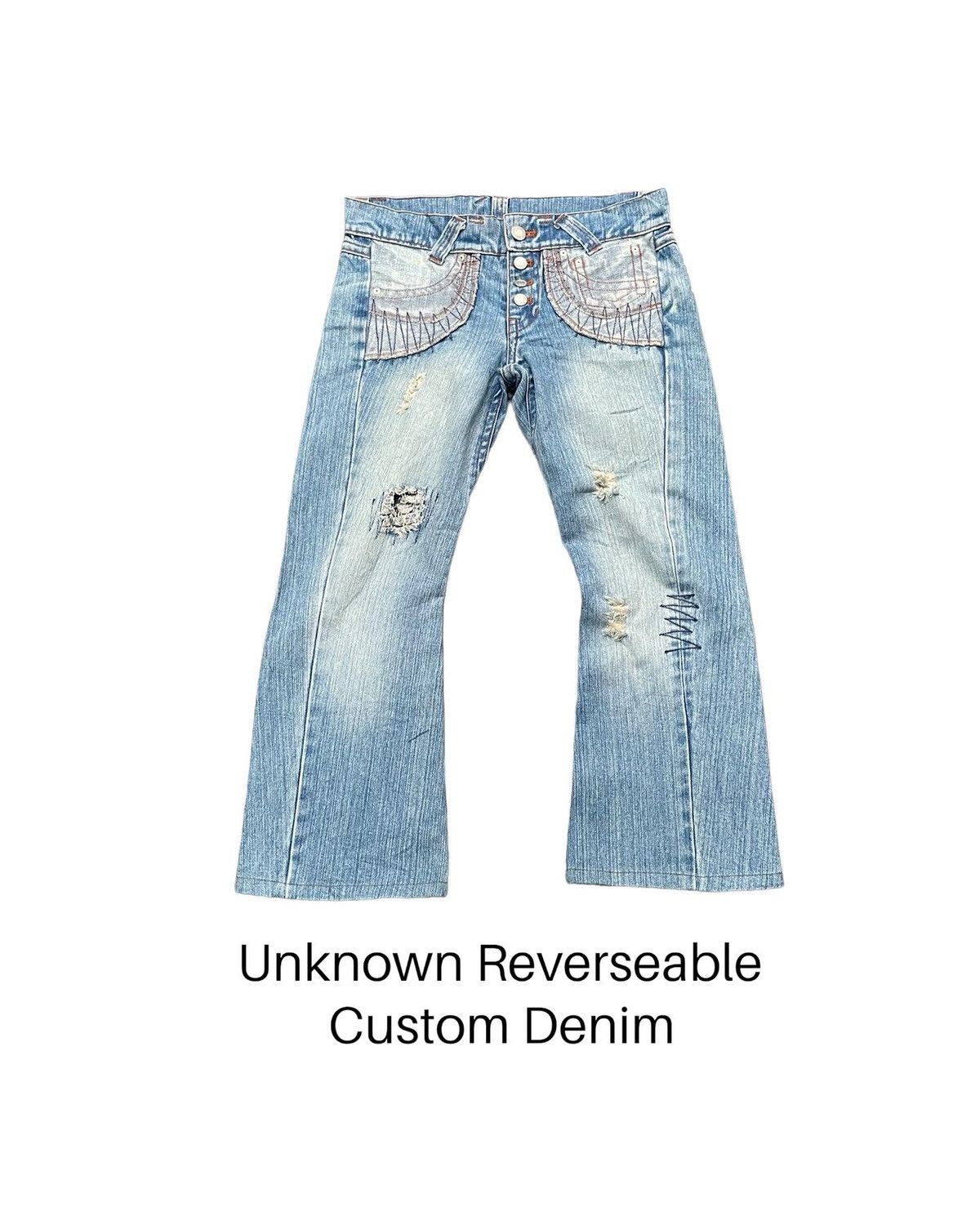 Japanese Brand Rare Reverseable Custom Distresed Denim Size 34" / US 12 / IT 48 - 1 Thumbnail
