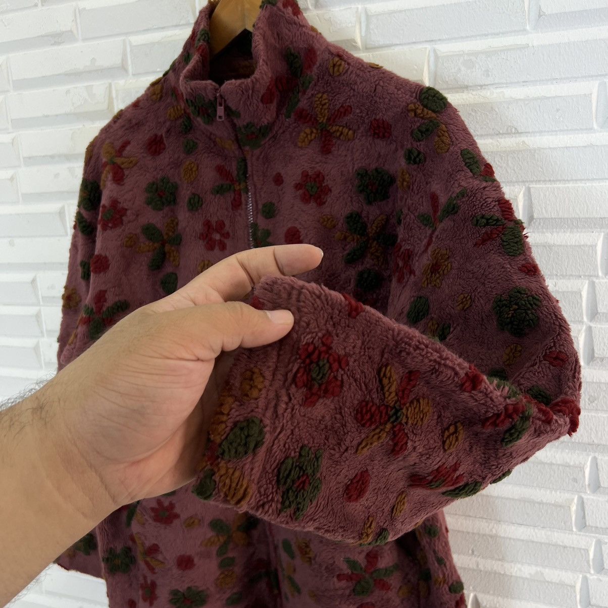 Japanese Brand VINTAGE ECOLIER QUILTED FULL PRINT FLOWER FLEECE JACKET Size US M / EU 48-50 / 2 - 7 Thumbnail