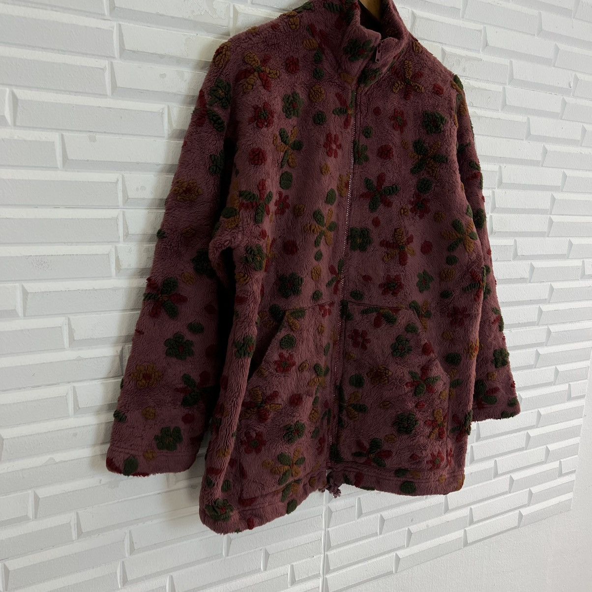 Japanese Brand VINTAGE ECOLIER QUILTED FULL PRINT FLOWER FLEECE JACKET Size US M / EU 48-50 / 2 - 5 Thumbnail