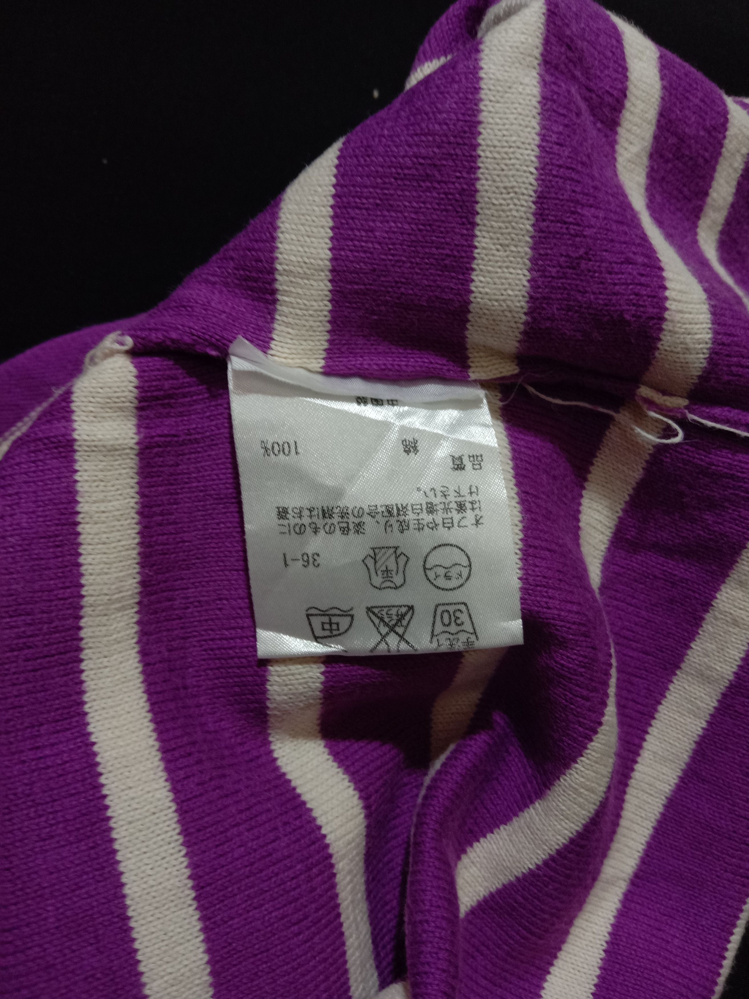 Sonia Rykiel Sonia Rykiel Shirt With Ribbon Bow Purple Tee Striped Size S / US 4 / IT 40 - 3 Thumbnail