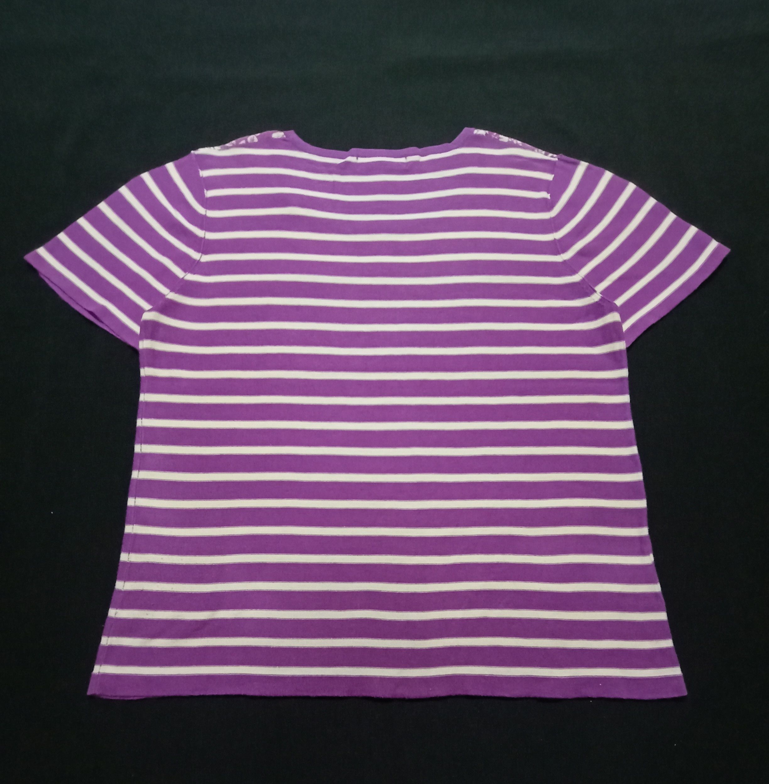 Sonia Rykiel Sonia Rykiel Shirt With Ribbon Bow Purple Tee Striped Size S / US 4 / IT 40 - 4 Thumbnail