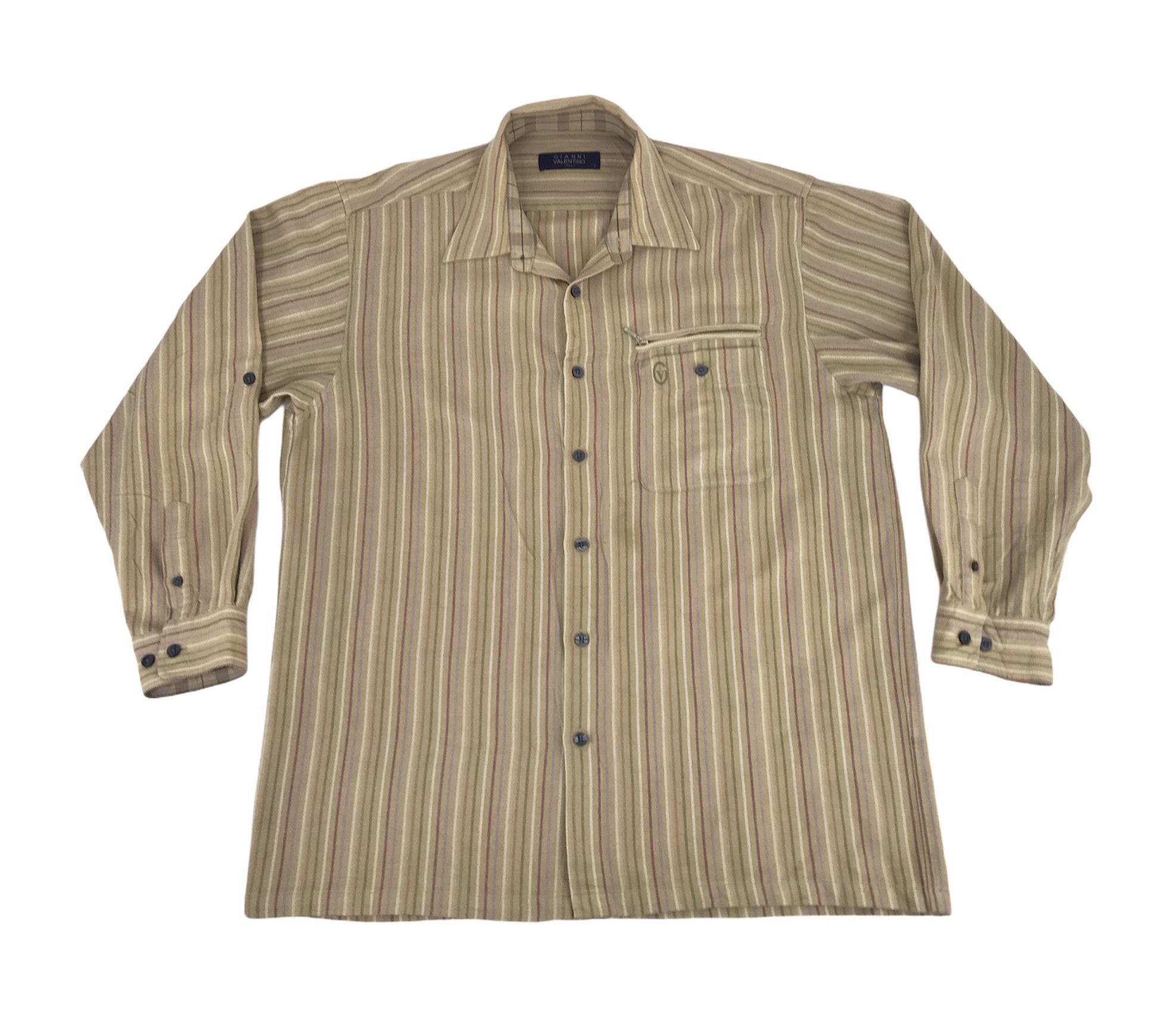 Valentino Vintage Gianni Valentino Flannel Shirt Single Pocket Size US L / EU 52-54 / 3 - 1 Thumbnail
