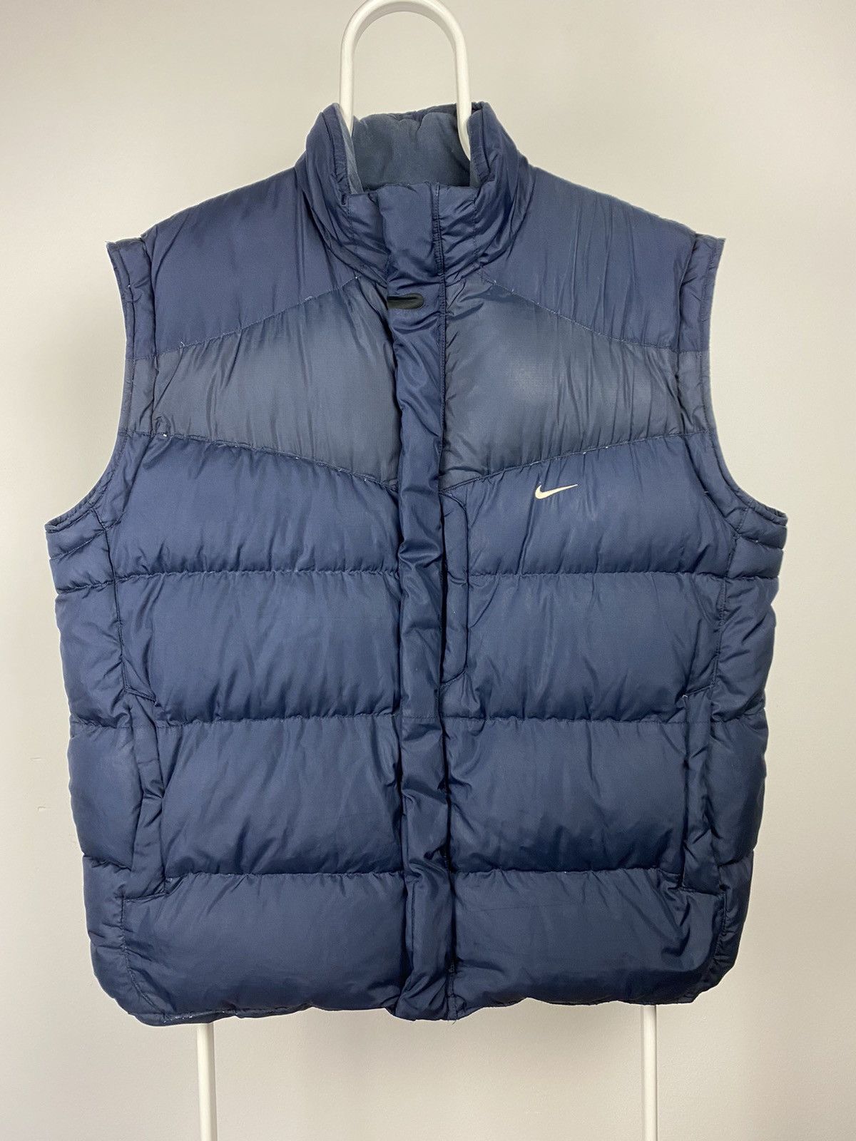 Nike vintage navy puffer vest small swoosh 2000s