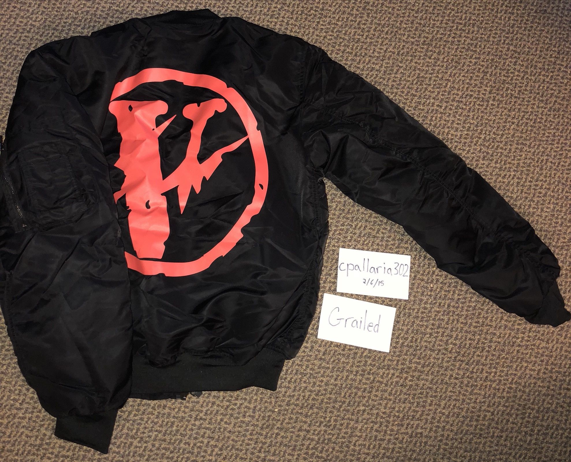 Vlone VLONE FRAGMENT Friends Bomber Jacket Black Orange Grailed