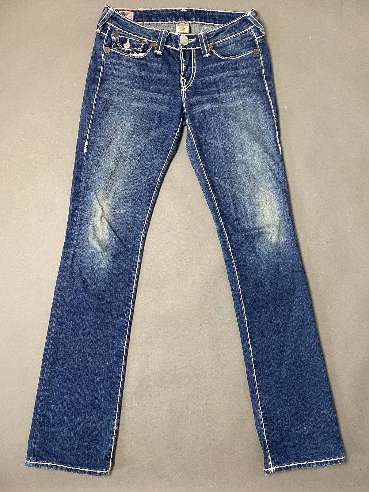 True Religion × Vintage True Religion vintage navy blue made in USA white stitching Size US 27 - 5 Thumbnail