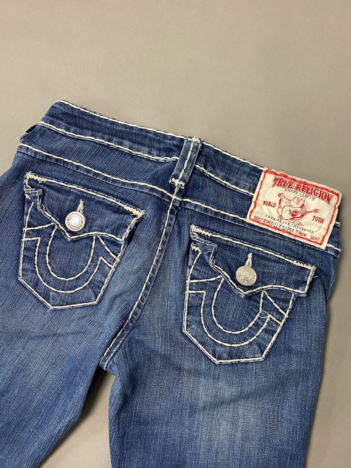 True Religion × Vintage True Religion vintage navy blue made in USA white stitching Size US 27 - 2 Thumbnail