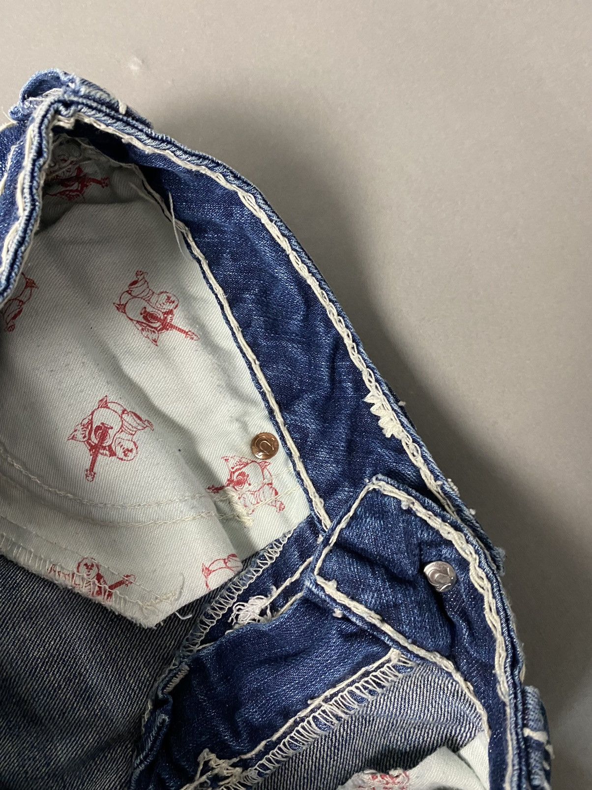 True Religion × Vintage True Religion vintage navy blue made in USA white stitching Size US 27 - 8 Thumbnail