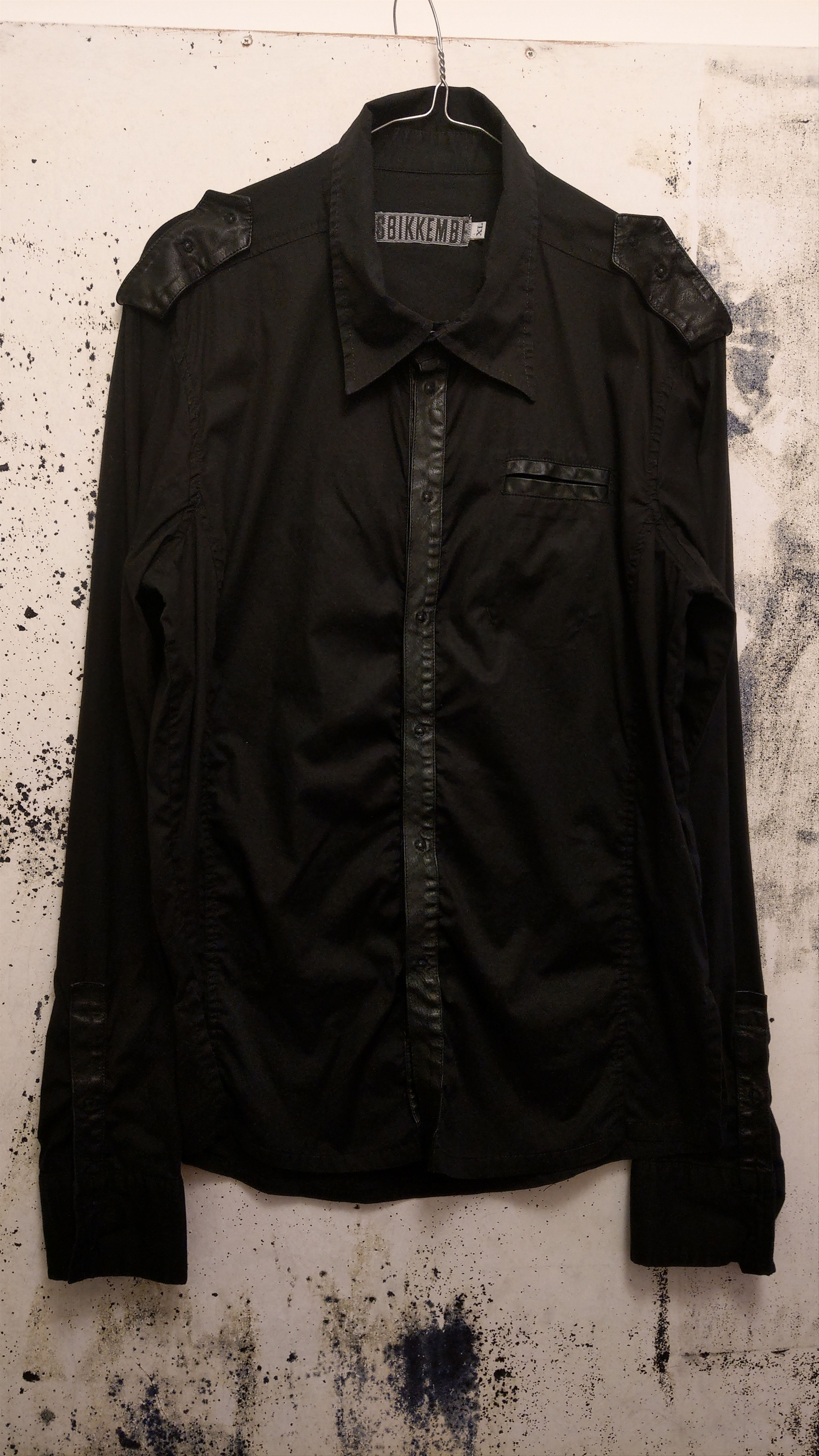 Dirk Bikkembergs Leather Goth Shirt 2012 Size US XL / EU 56 / 4 - 1 Thumbnail