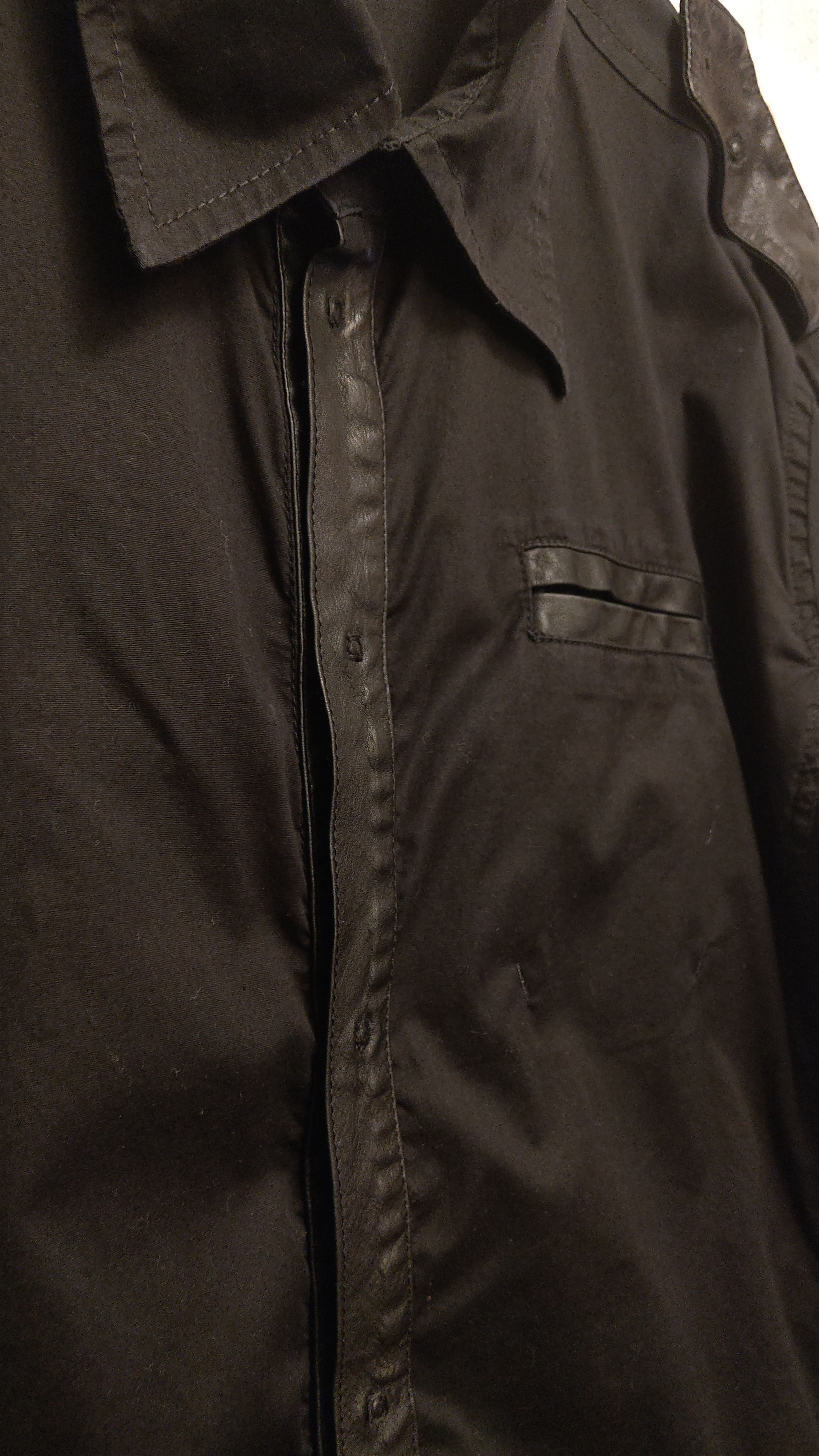 Dirk Bikkembergs Leather Goth Shirt 2012 Size US XL / EU 56 / 4 - 7 Thumbnail