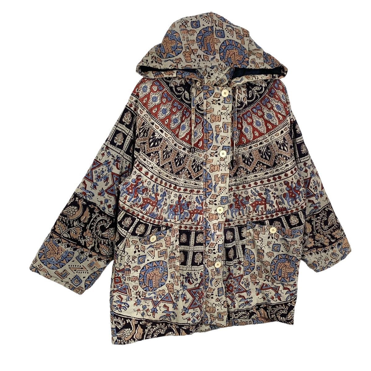 Japanese Brand Vintage Art Native All Over Print Hoodie Jacket Size L Size US L / EU 52-54 / 3 - 5 Thumbnail
