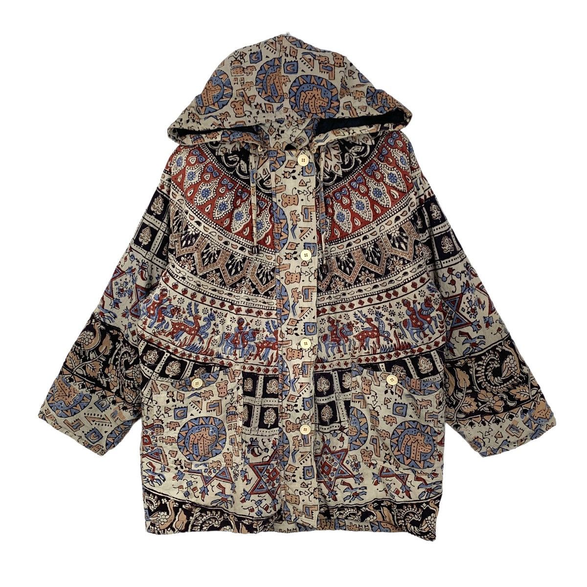 Japanese Brand Vintage Art Native All Over Print Hoodie Jacket Size L Size US L / EU 52-54 / 3 - 2 Thumbnail