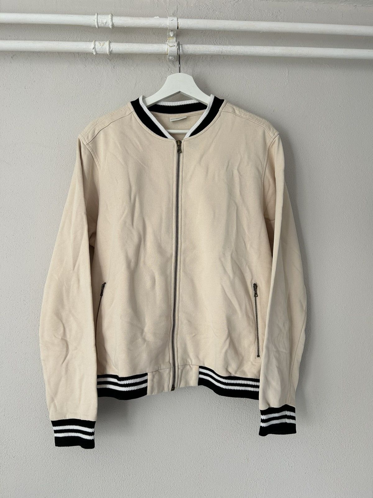 image of Dries Van Noten Cream Bomber Jacket, Men's (Size Large)