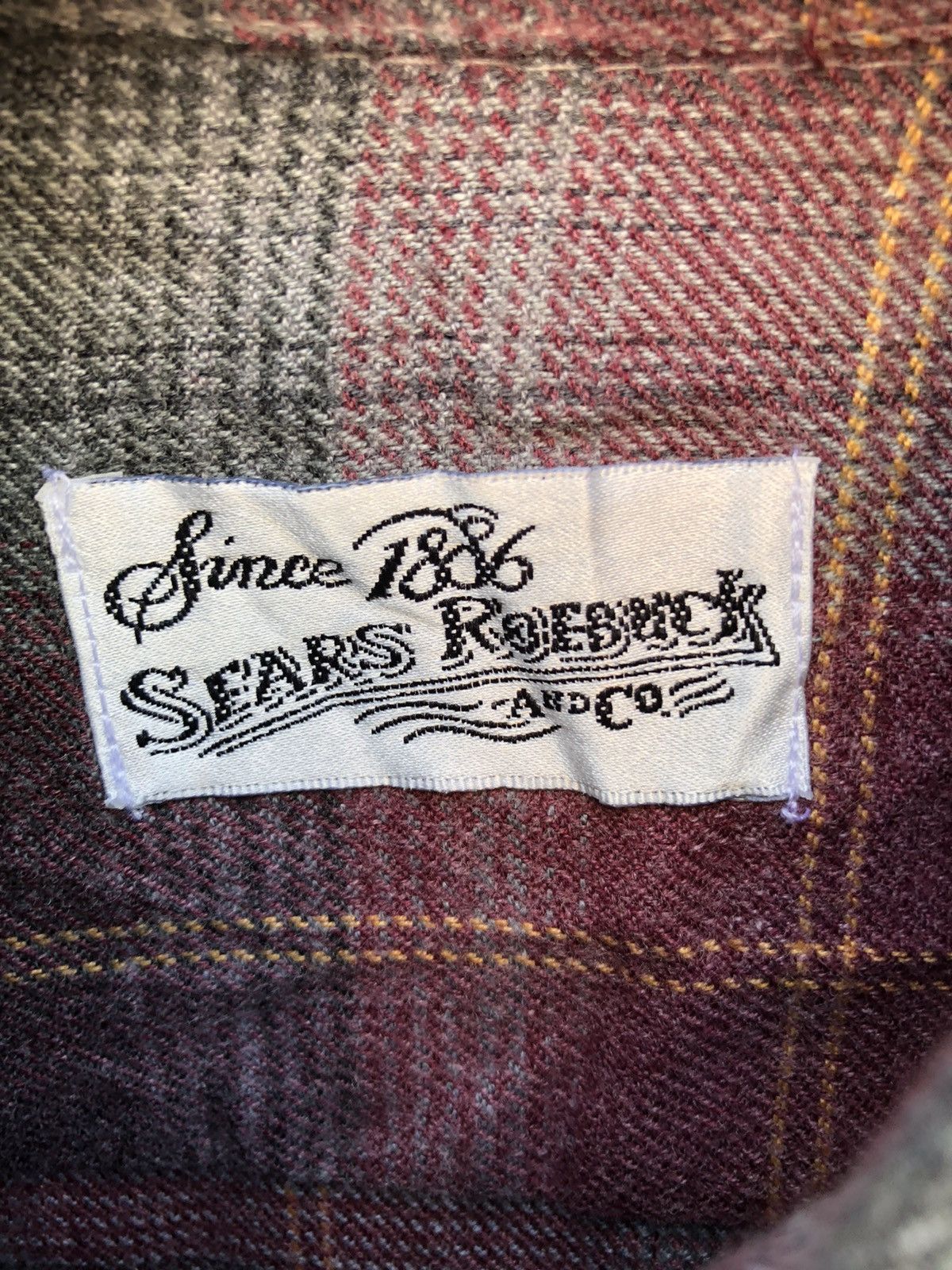 Flannel Vintage 80's Sears Flap Pocket Rockabilly Style Flannel Size US L / EU 52-54 / 3 - 11 Thumbnail