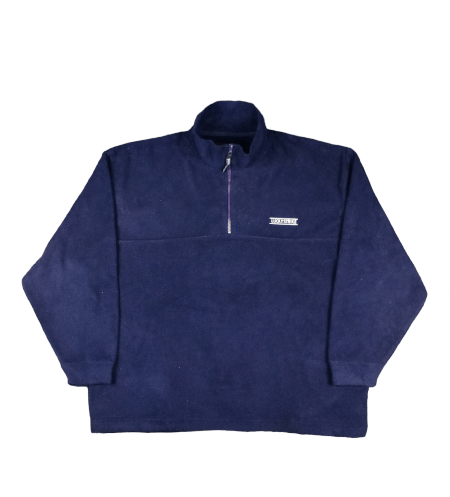 image of Racing x Sports Specialties vintage 90's Lucky Strike Halfzipper Fleece Jacket in Dark Blue (Size X