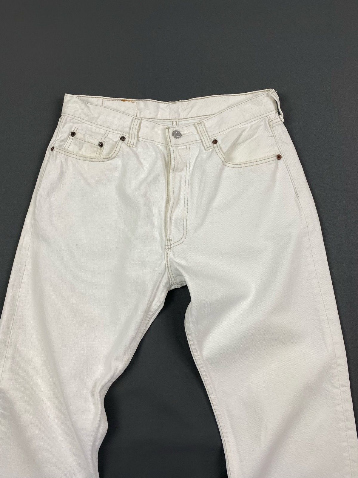 Levi's 1990’s Vintage Levi’s 501 White Denim Jeans Pants Size US 33 - 5 Thumbnail