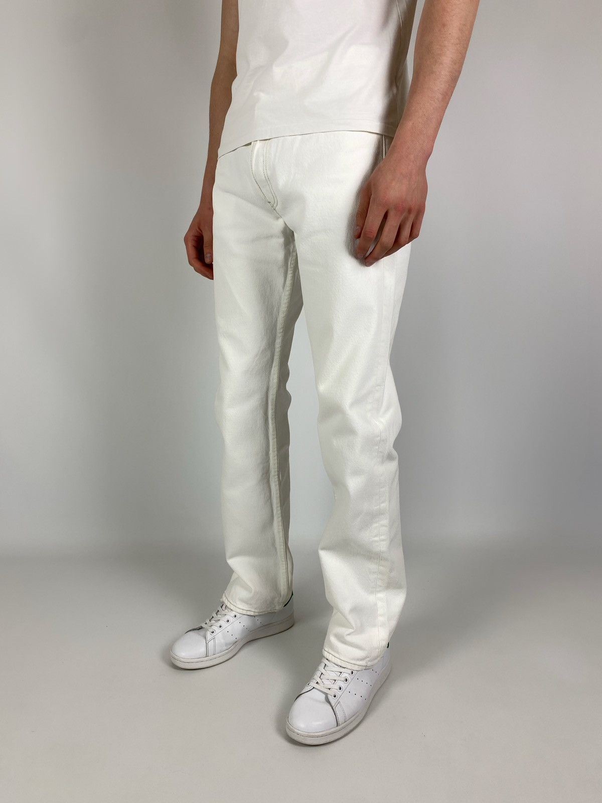 Levi's 1990’s Vintage Levi’s 501 White Denim Jeans Pants Size US 33 - 2 Thumbnail