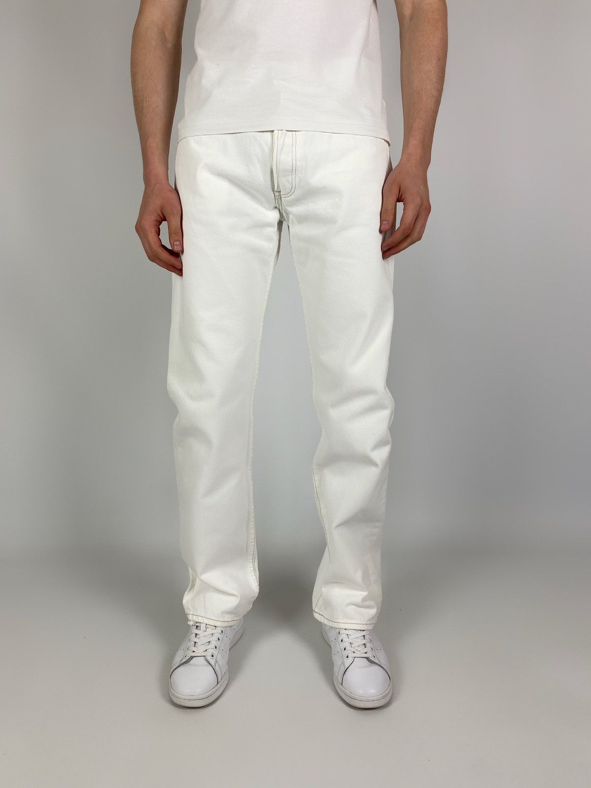 Levi's 1990’s Vintage Levi’s 501 White Denim Jeans Pants Size US 33 - 1 Thumbnail