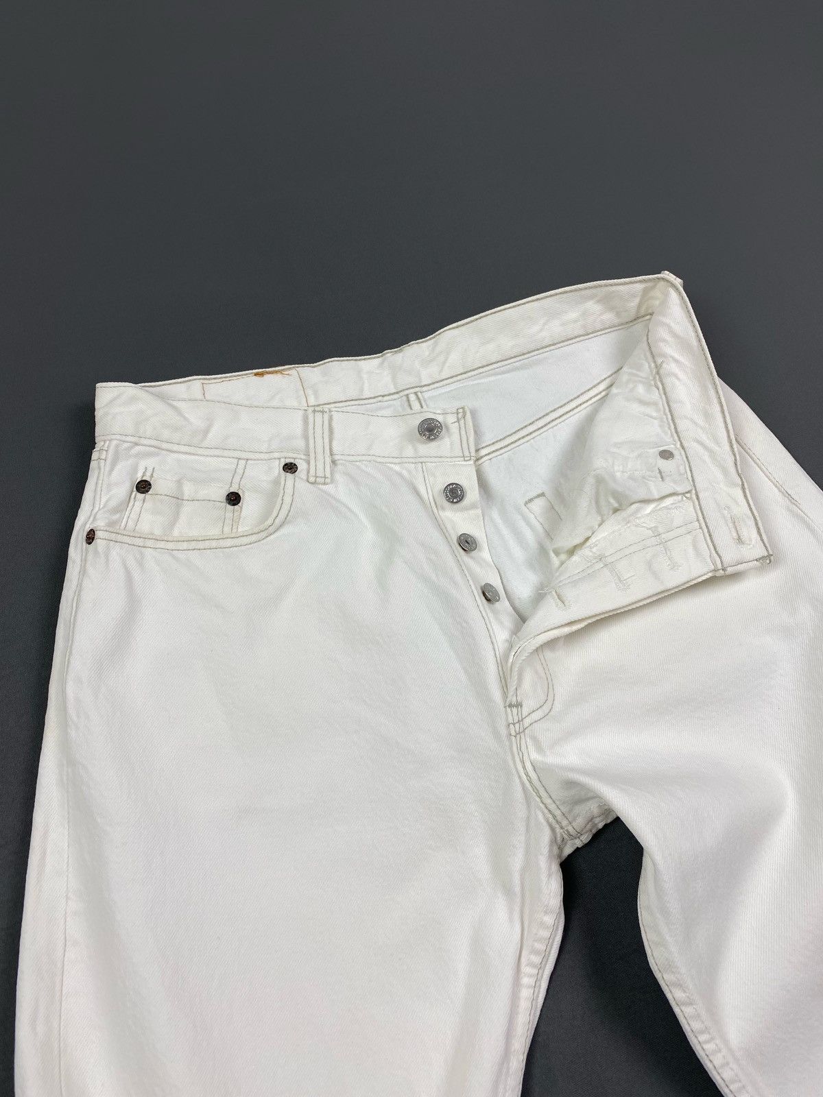 Levi's 1990’s Vintage Levi’s 501 White Denim Jeans Pants Size US 33 - 7 Thumbnail