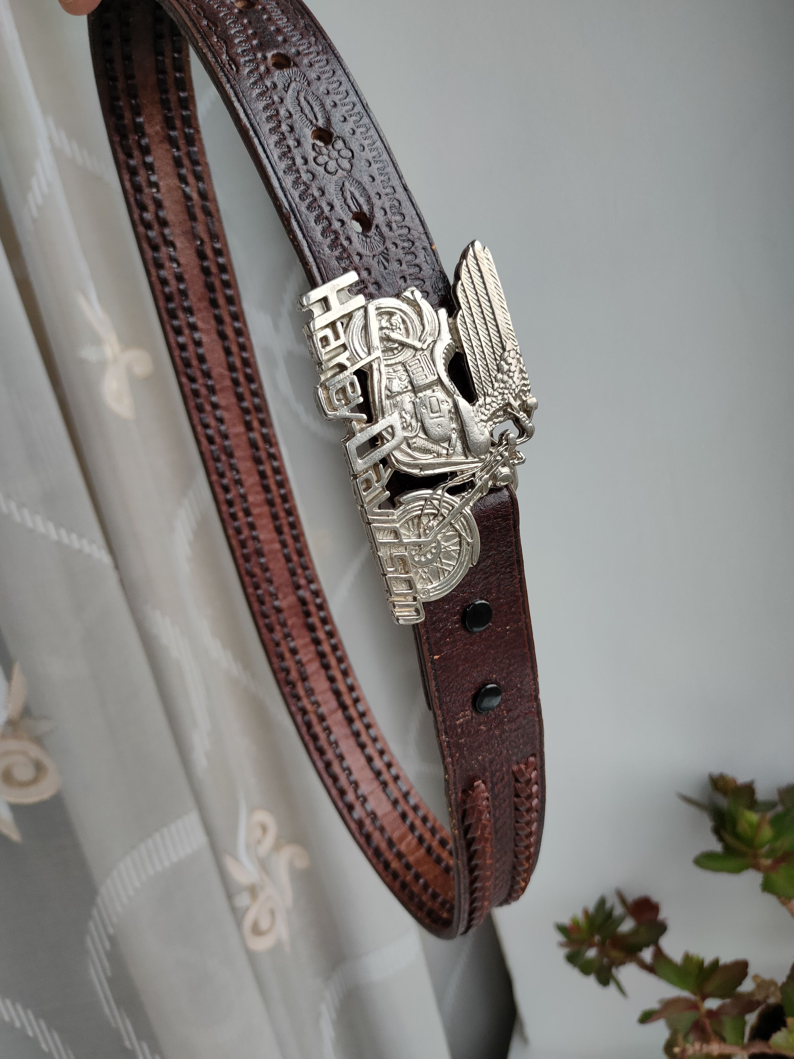 Harley Davidson Harley Davidson leather belt buckle HD motorcycle racing Size ONE SIZE - 9 Thumbnail