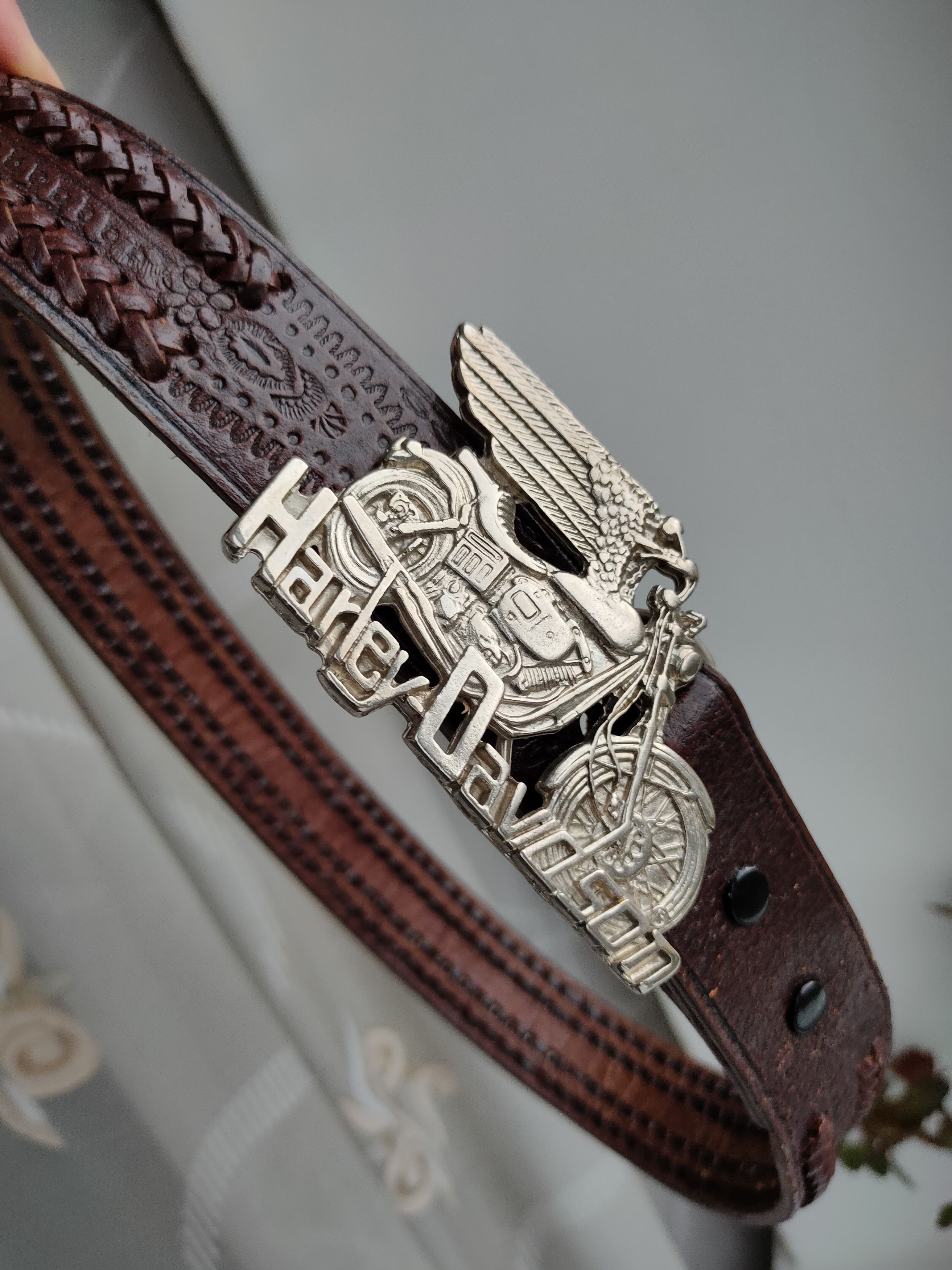 Harley Davidson Harley Davidson leather belt buckle HD motorcycle racing Size ONE SIZE - 10 Thumbnail