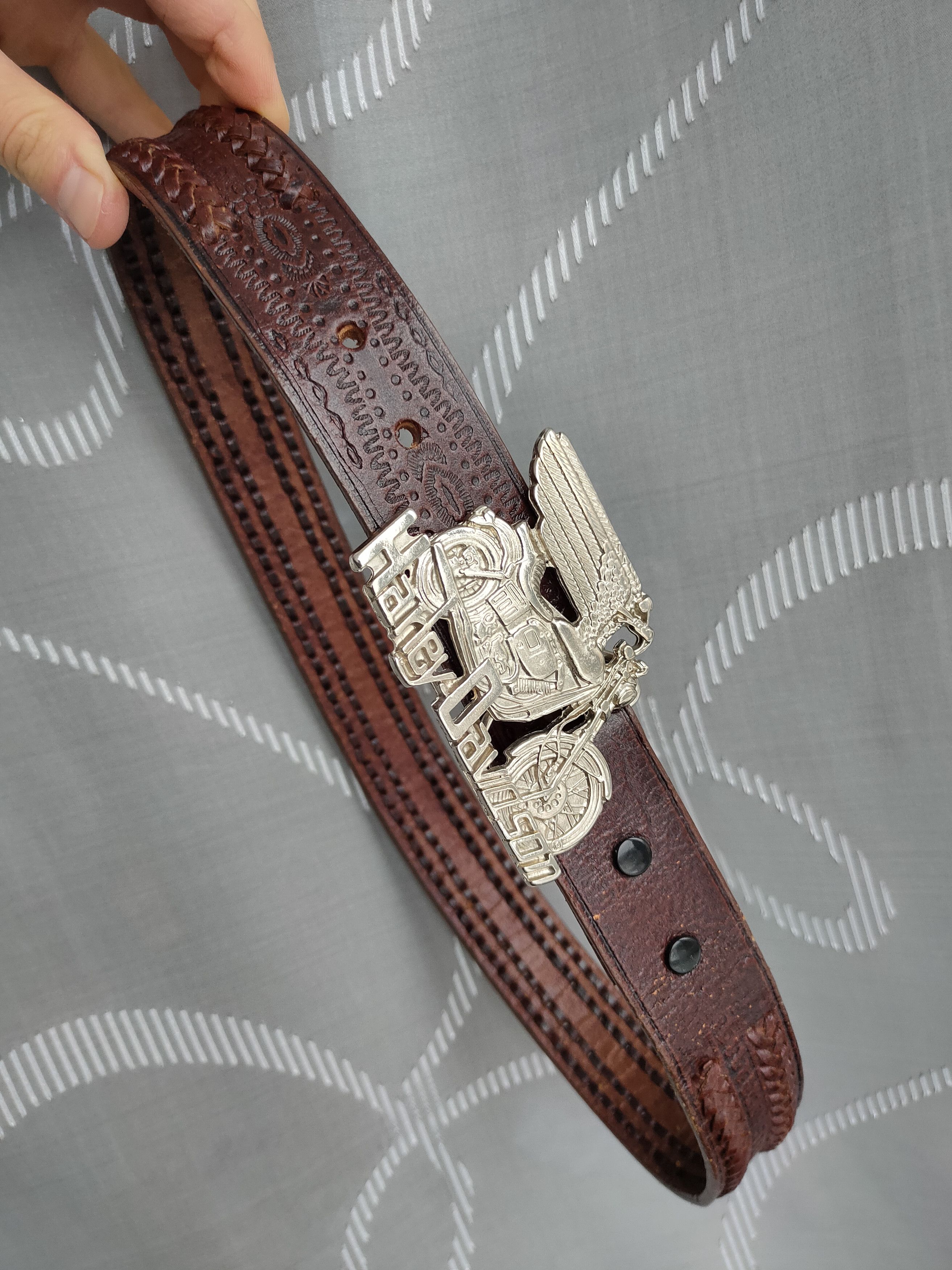 Harley Davidson Harley Davidson leather belt buckle HD motorcycle racing Size ONE SIZE - 2 Thumbnail