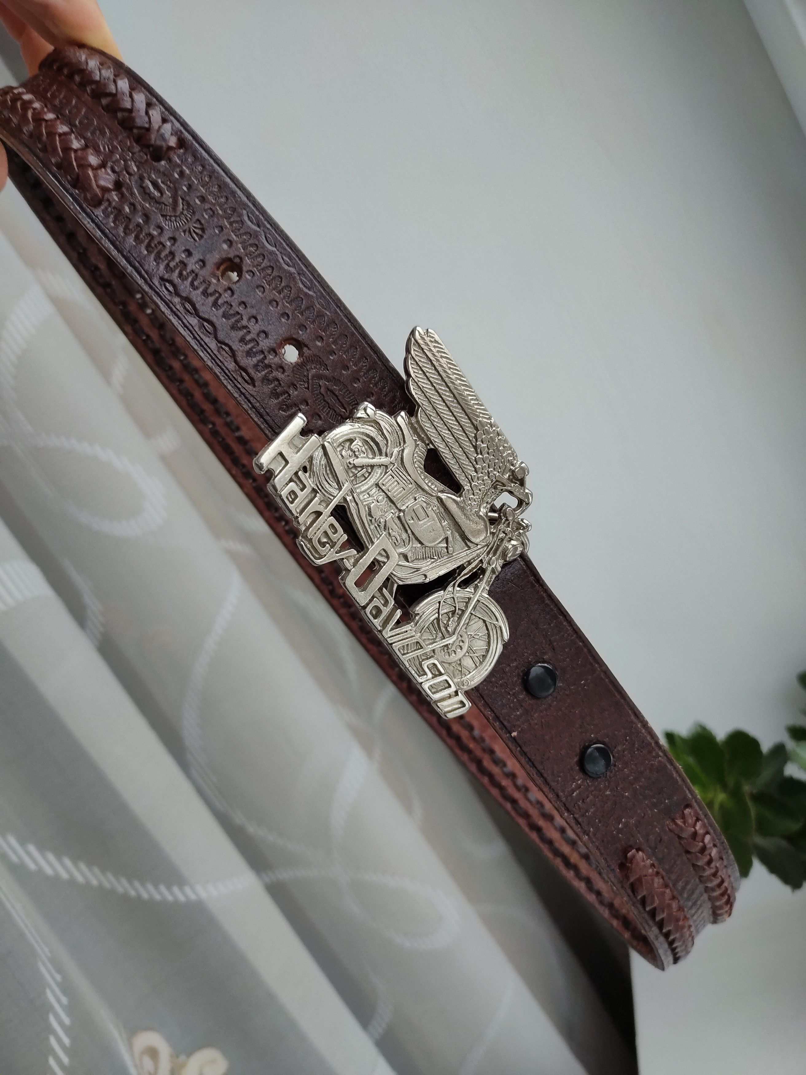 Harley Davidson Harley Davidson leather belt buckle HD motorcycle racing Size ONE SIZE - 3 Thumbnail