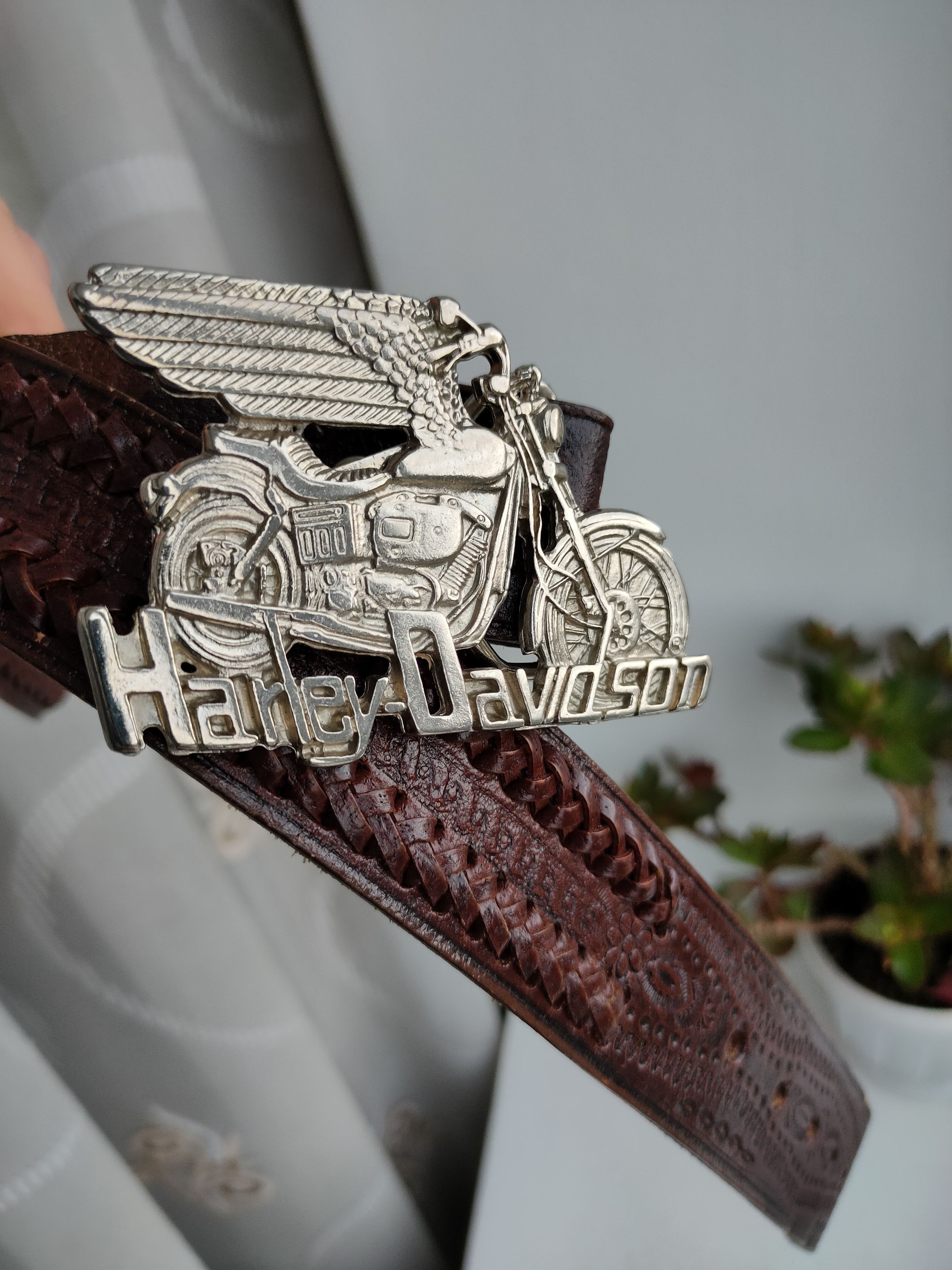 Harley Davidson Harley Davidson leather belt buckle HD motorcycle racing Size ONE SIZE - 4 Thumbnail