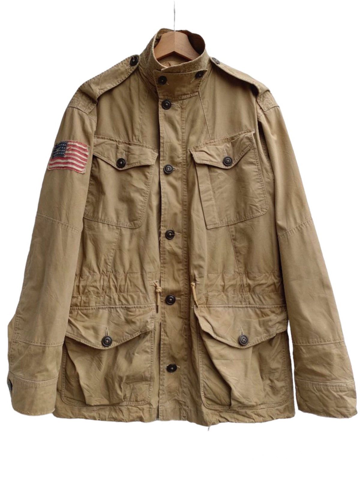 image of polo Ralph Laurent Combat Smock Type Military Jacket in Khaki, Men's (Size Small)