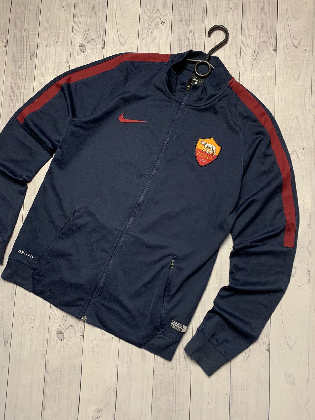 Nike × Vintage Vintage Nike AS Roma soccer track jacket size M Size US M / EU 48-50 / 2 - 2 Thumbnail