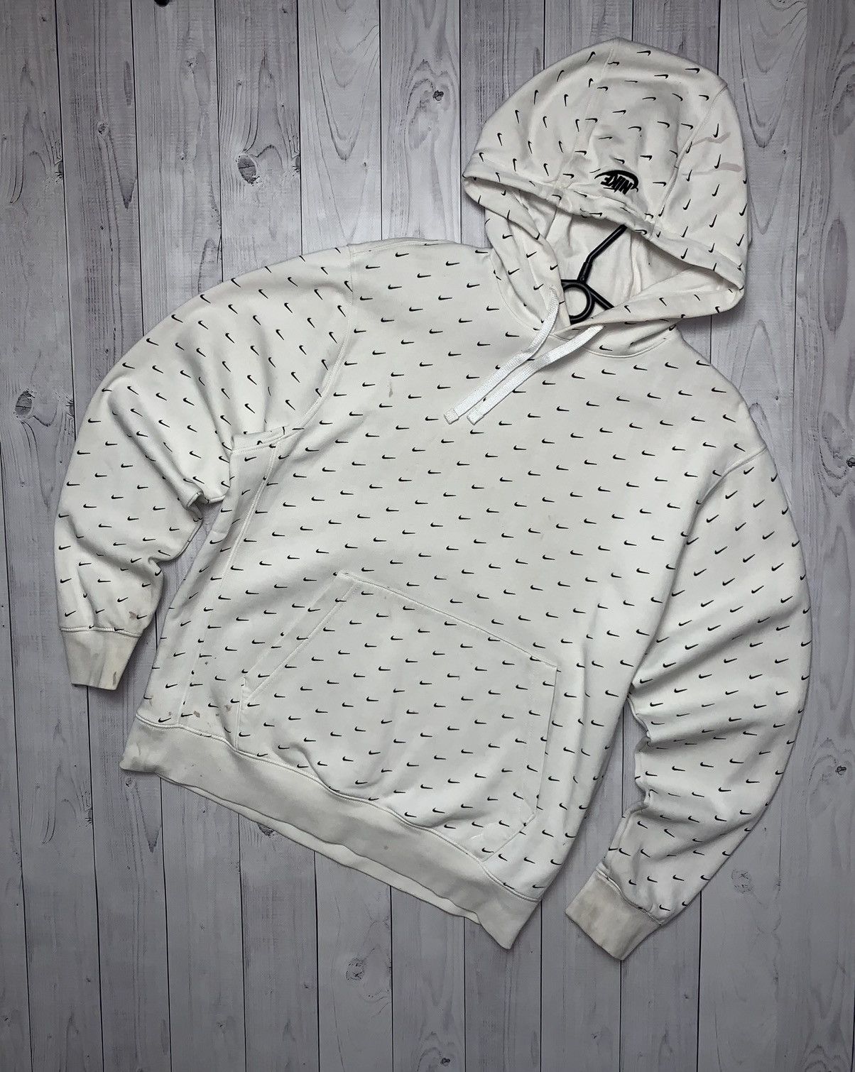 Vintage Nike monogram hoodie rare distressed size M logo