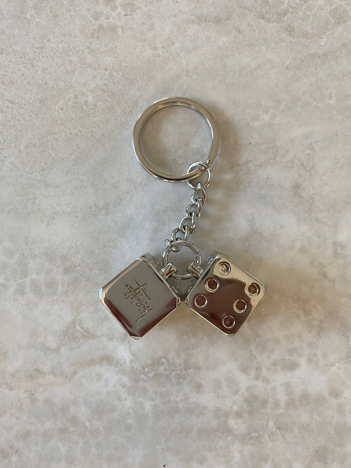 Pre-owned Stussy X Vintage Stussy Silver Dice Keychain
