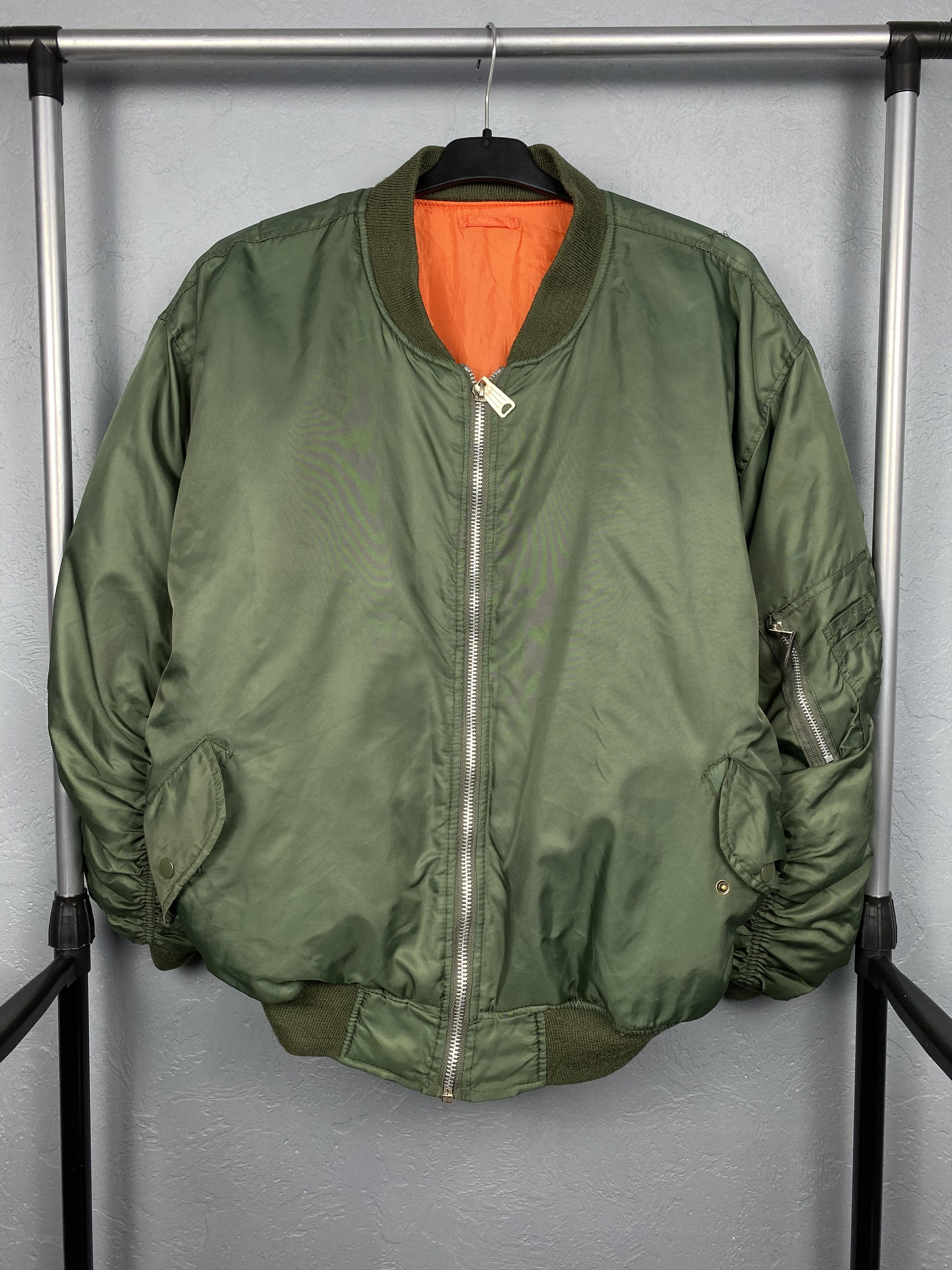 image of Avant Garde x Military Ma1 Intermediate Flight Pilot Air Force Nylon Bomber Jacket in Olive (Size X