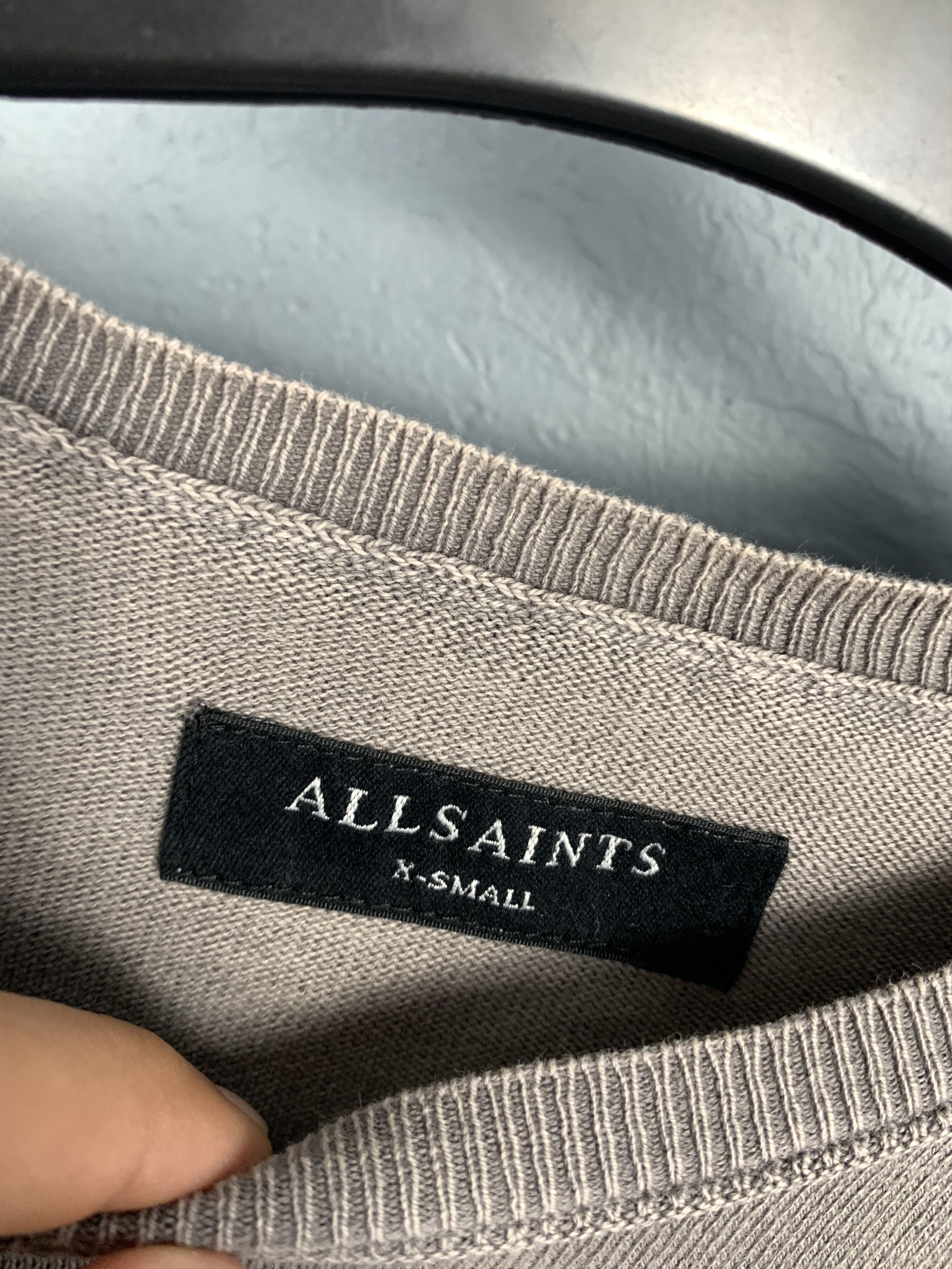 Allsaints Allsaints Klose Crew Neck Mens Washed Cotton Sweater Size US XS / EU 42 / 0 - 3 Thumbnail