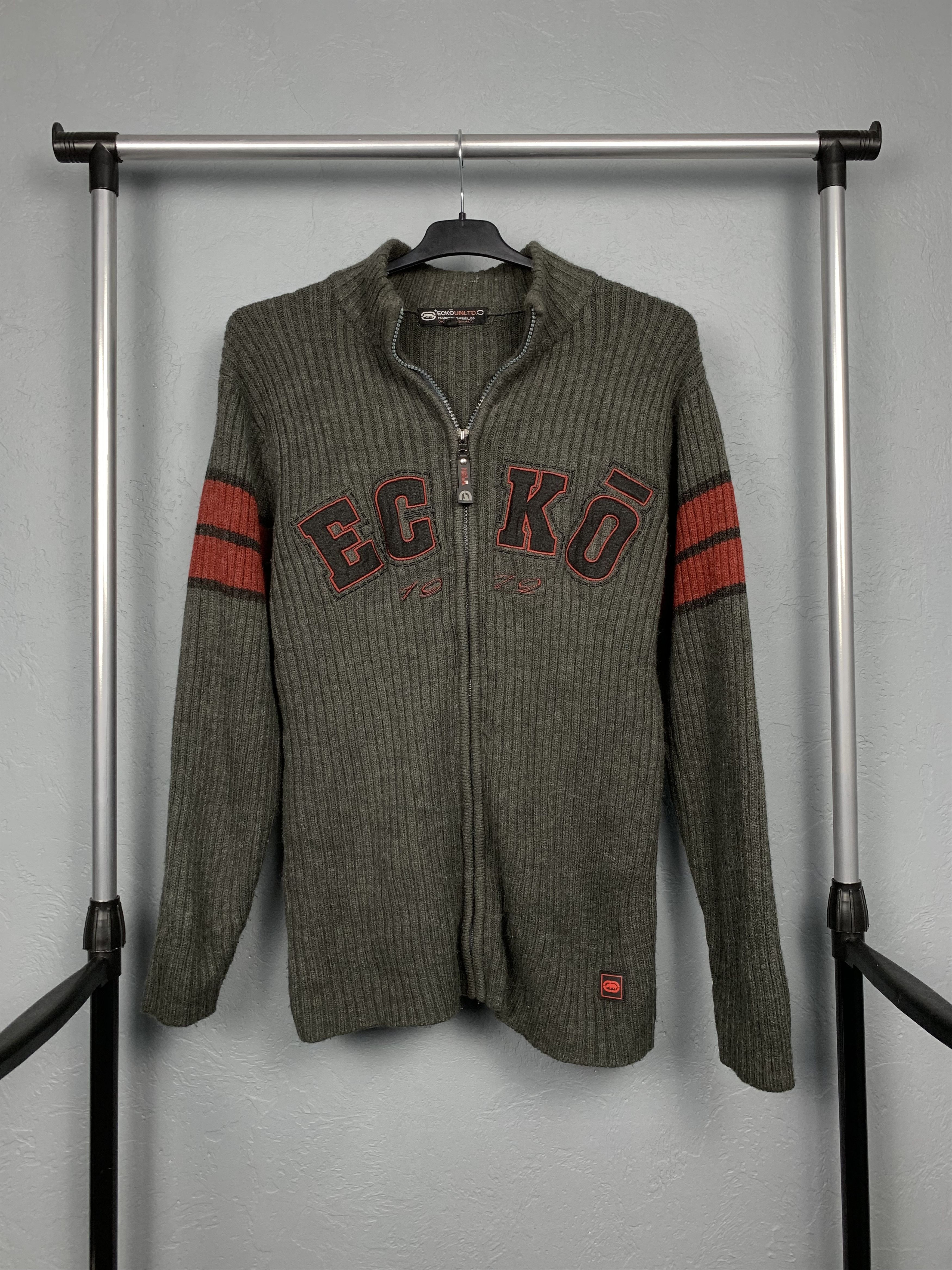 Ecko Unltd. Ecko Unltd. Vintage Knit Full Zip Sweater Size US L / EU 52-54 / 3 - 1 Thumbnail