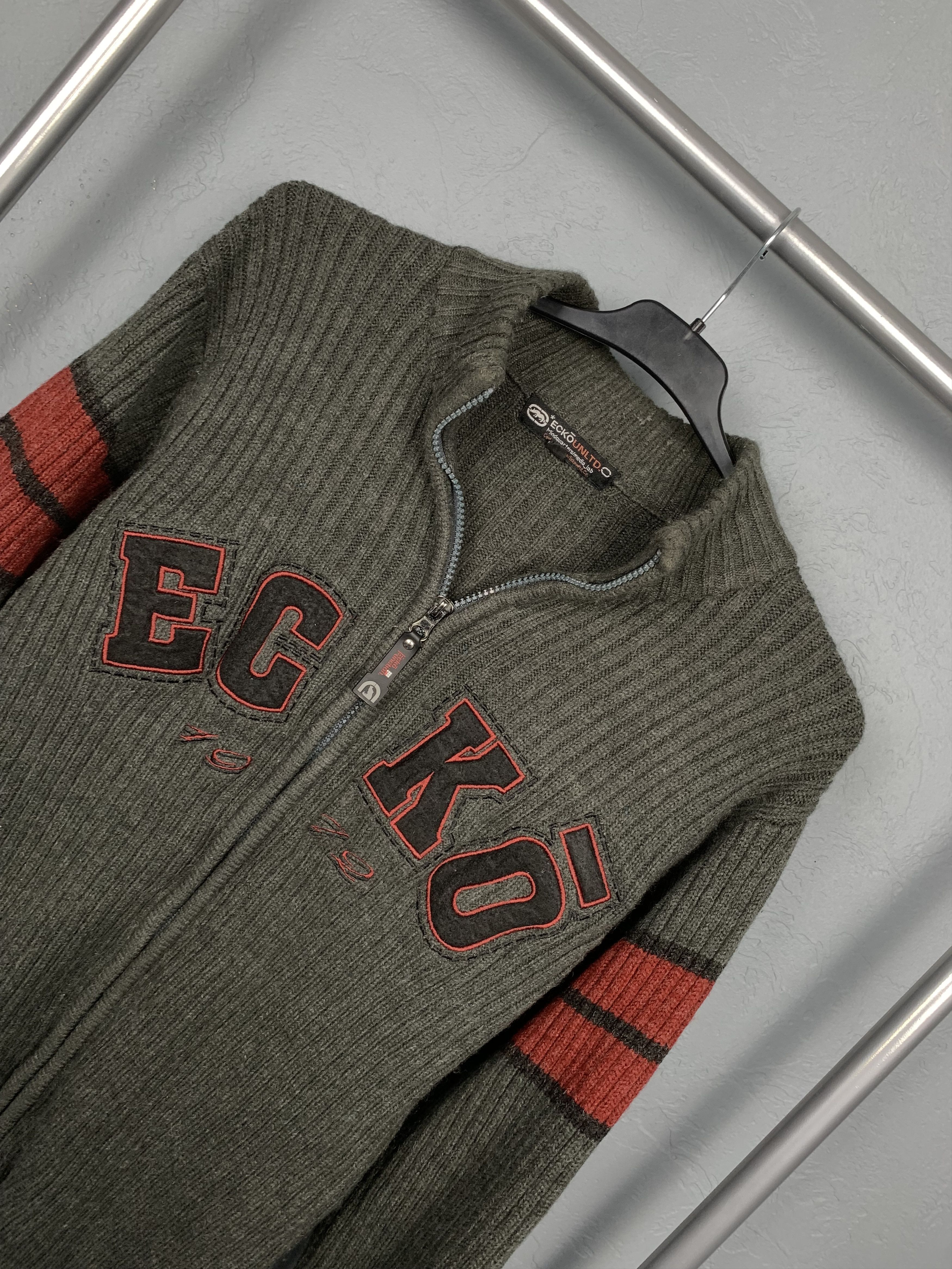 Ecko Unltd. Ecko Unltd. Vintage Knit Full Zip Sweater Size US L / EU 52-54 / 3 - 2 Thumbnail