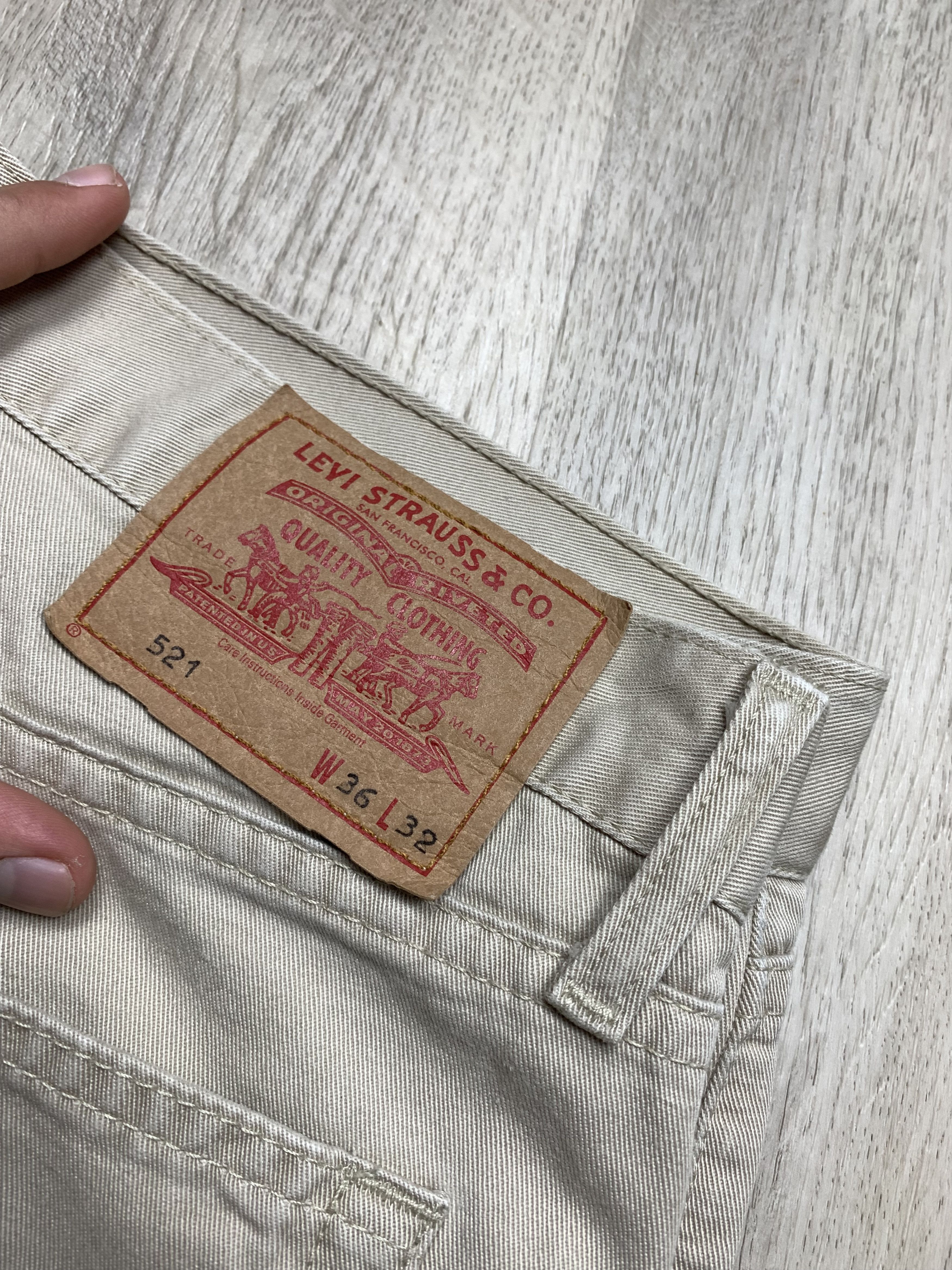 Levi's × Levi's Vintage Clothing Levis 521 Beige Denim Pant Jeans Size US 36 / EU 52 - 3 Thumbnail