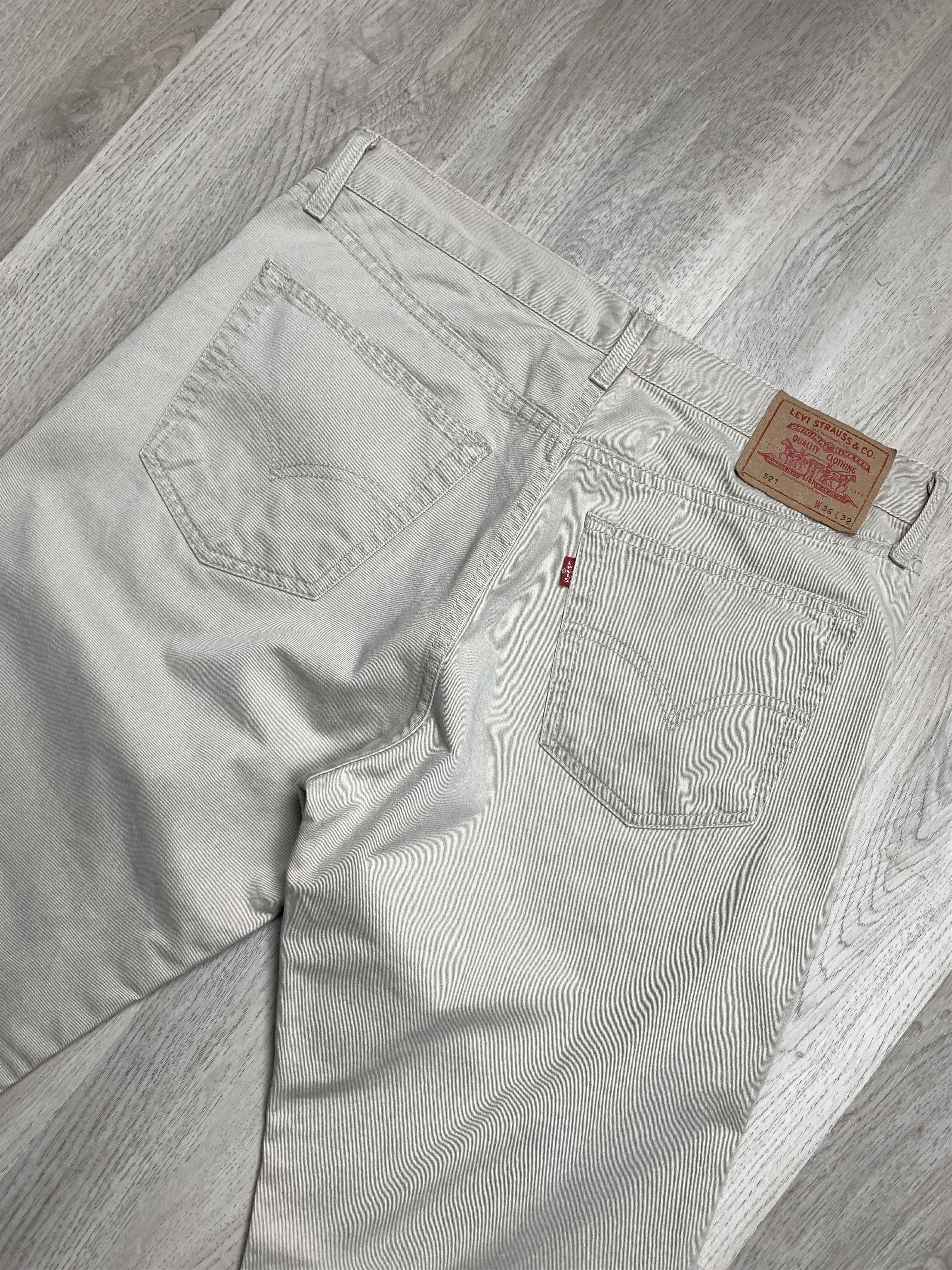 Levi's × Levi's Vintage Clothing Levis 521 Beige Denim Pant Jeans Size US 36 / EU 52 - 2 Thumbnail