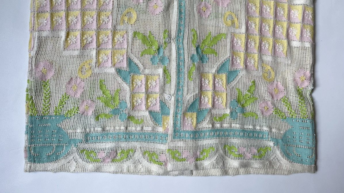 Bode ‘Floral Embroidered’ Cotton Mesh Shirt Size US S / EU 44-46 / 1 - 6 Thumbnail