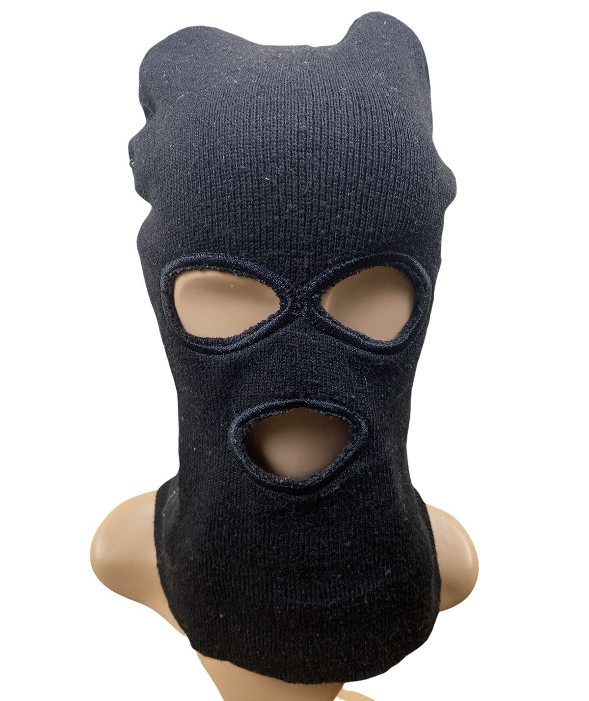 Japanese Brand Unknown Three Hole Balaclava Face Mask in Black Size ONE SIZE - 2 Thumbnail