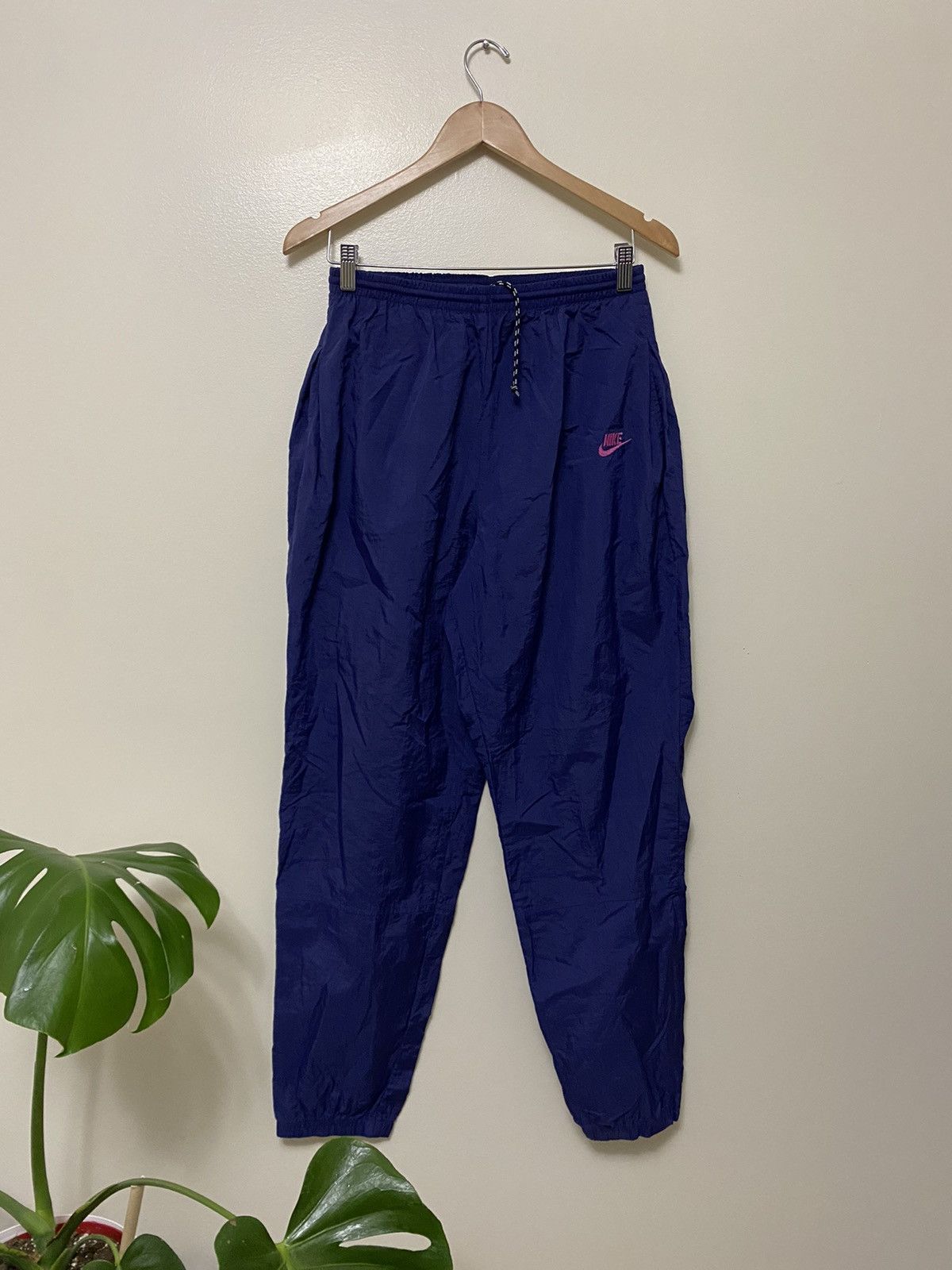Nike × Vintage Vintage 90s Nike Grape Track Pants Size US 33 - 2 Thumbnail