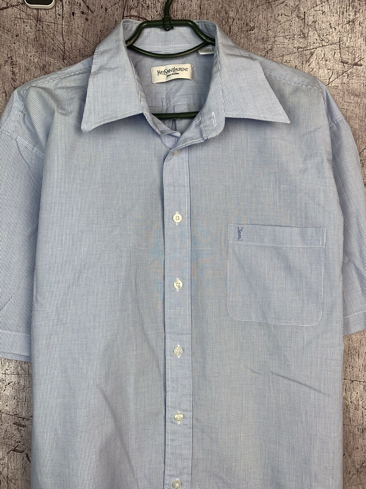 Vintage × Yves Saint Laurent Yves Saint Laurent YSL Plaid Shirts Size US M / EU 48-50 / 2 - 2 Thumbnail